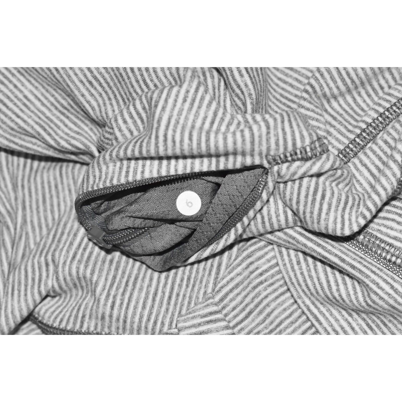 Lululemon LULULEMON Grey Striped Zip Pocket Long Sleeve Workout Top 6 Size M / US 6-8 / IT 42-44 - 5 Thumbnail