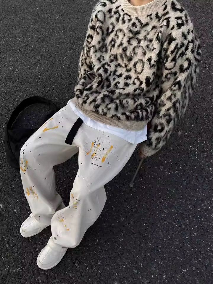 Other Leopard Loose Streetwear Outdoor Drip Trendy Sweater Size US L / EU 52-54 / 3 - 6 Thumbnail