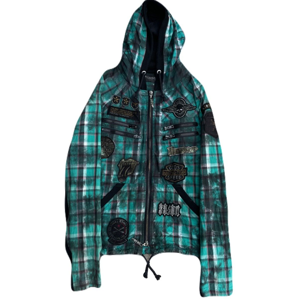 If Six Was Nine 2000s Japanese archive Vkei Multi Gimmic Patch Hooded Jacket Size US M / EU 48-50 / 2 - 2 Thumbnail