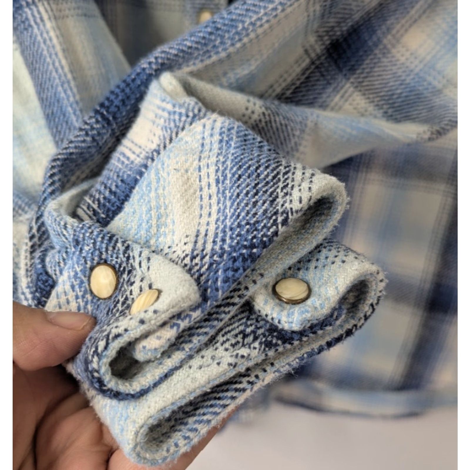 Vintage Idyllwind Miranda Lambert Plaid Flannel Shirt Womens L Blue Western Casual Business Party/Cocktail Travel Workwear Wom en? Size L / US 10 / IT 46 - 3 Thumbnail