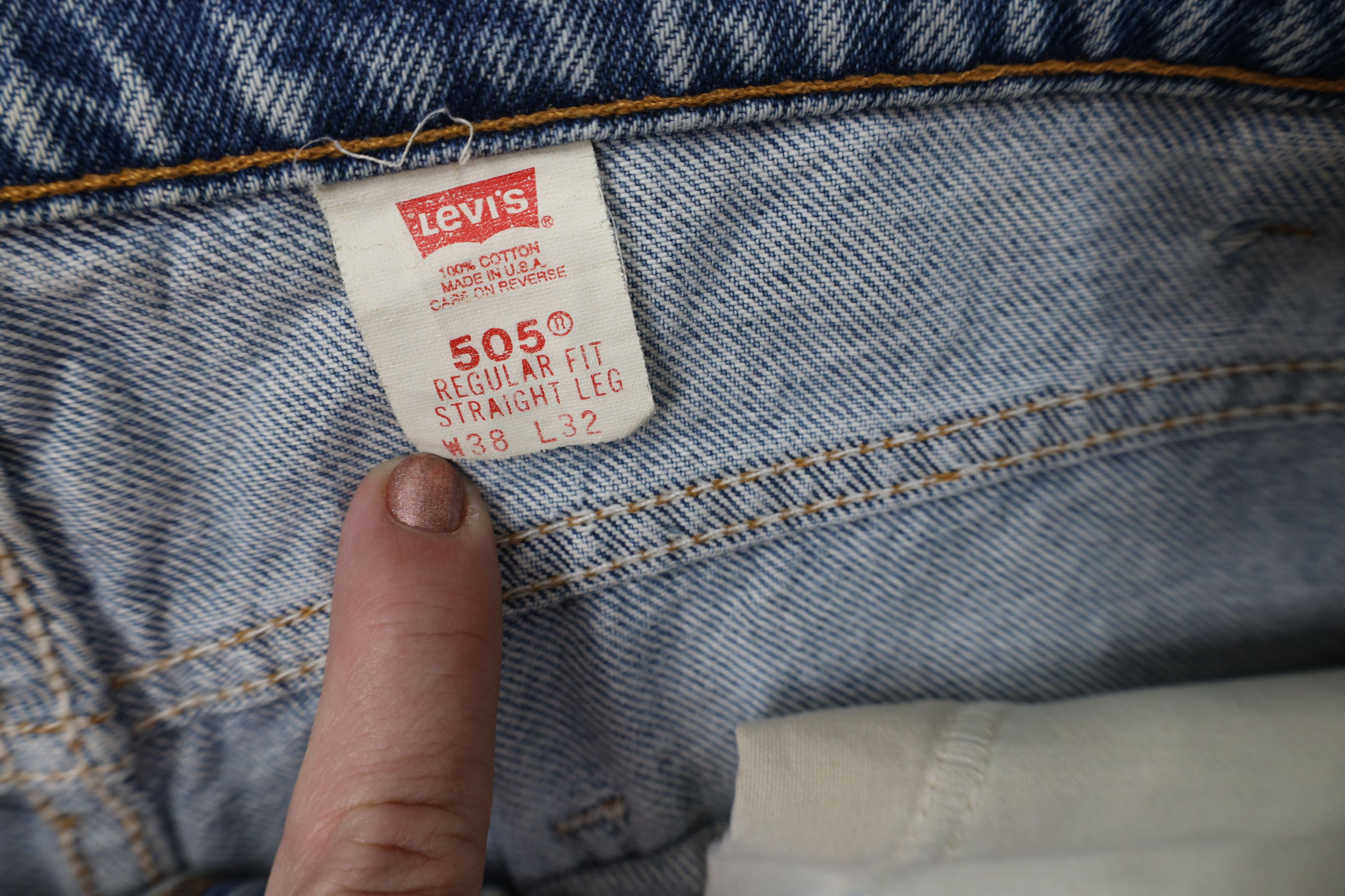 Levi's Vintage 90s Levis 505 Orange Tab Straight Leg Jeans USA Size US 38 / EU 54 - 10 Thumbnail