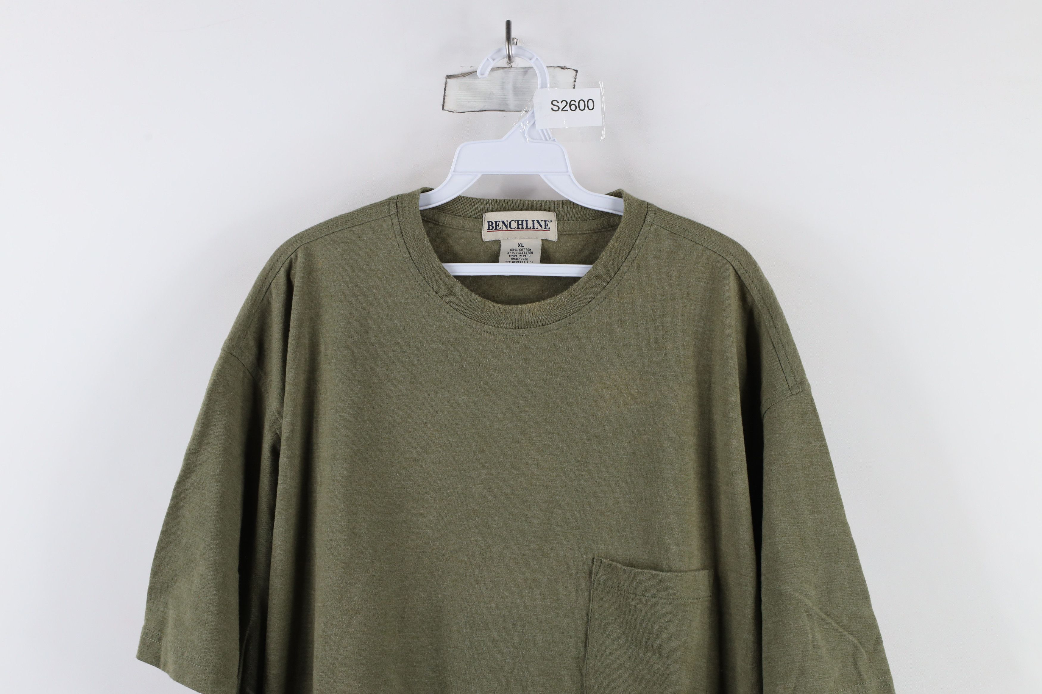 Vintage Vintage 90s Streetwear Blank Pocket T-Shirt Heather Green Size US XL / EU 56 / 4 - 2 Thumbnail