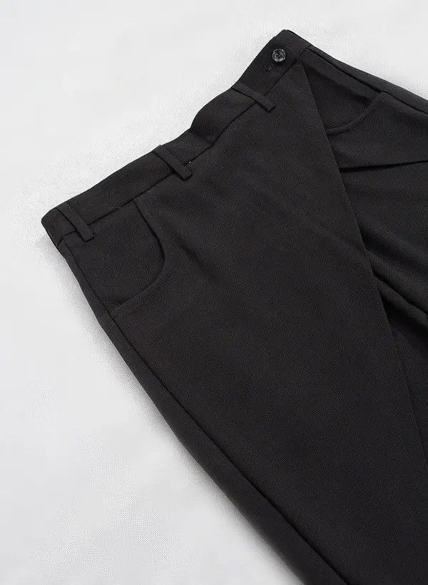Japanese Brand 💎Retro Pleated Flared Assymetrical Wrap Pants Trousers Y2K Size US 32 / EU 48 - 7 Thumbnail
