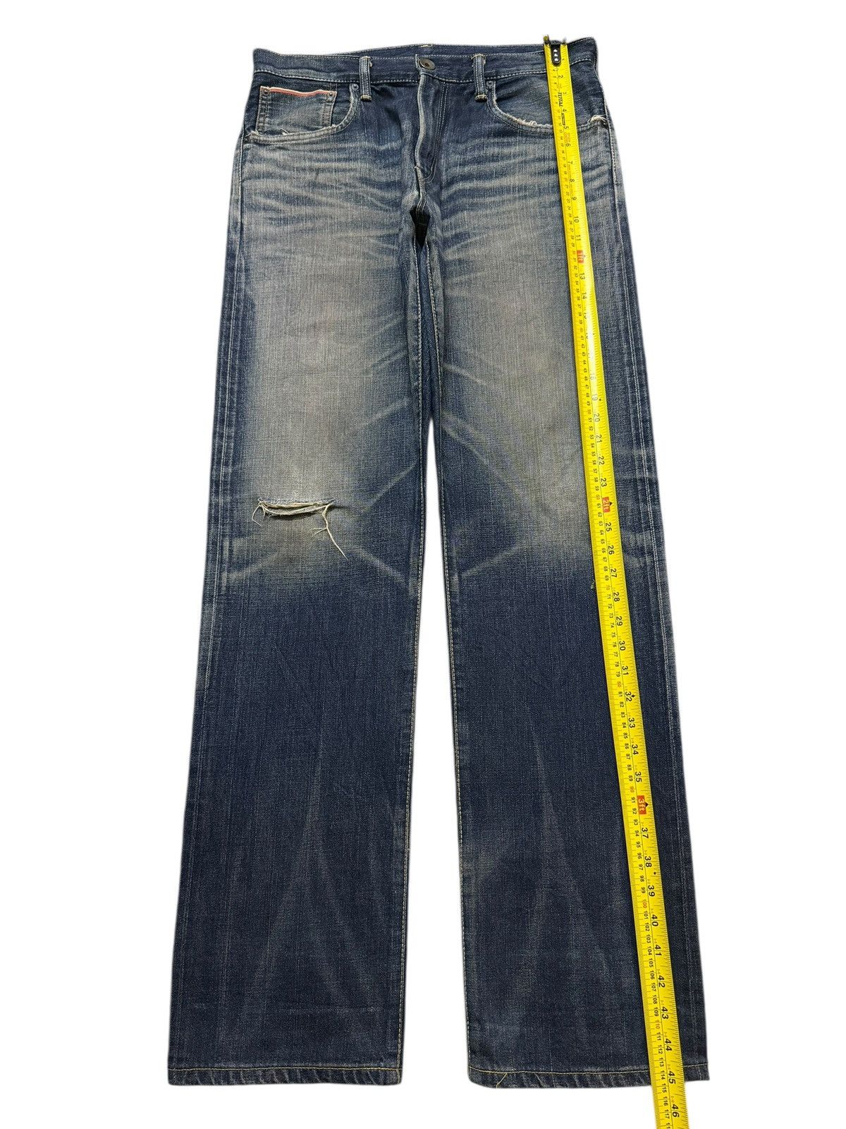Edwin Vintage 90s Japan Edwin 505z Selvedge Faded Whisker Straight Size US 33 - 13 Thumbnail