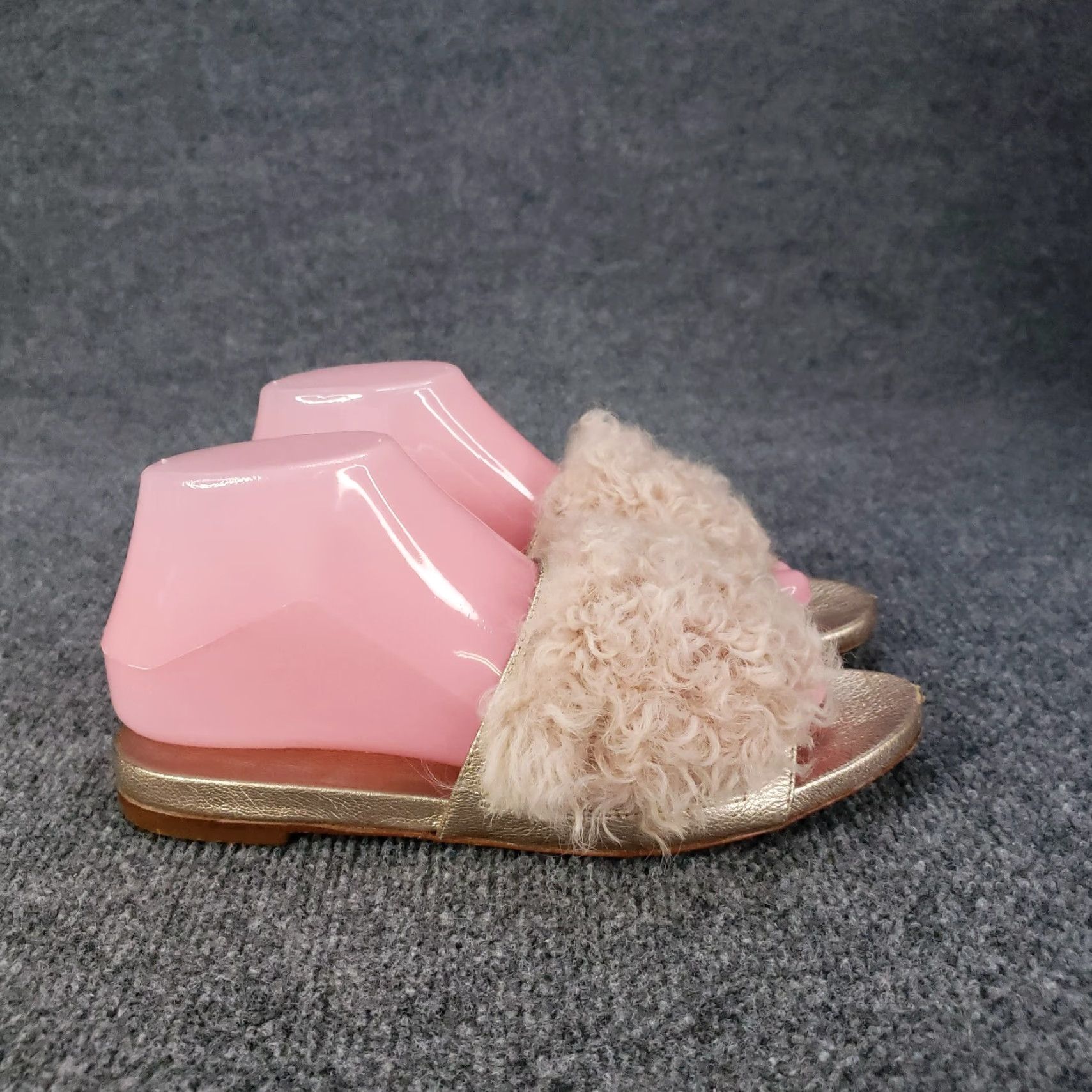 Loeffler Randall Loeffler Randall Slide Sandal Size 6.5 Pink Gold Shearling Flat Womens Size US 7 / IT 37 - 2 Thumbnail