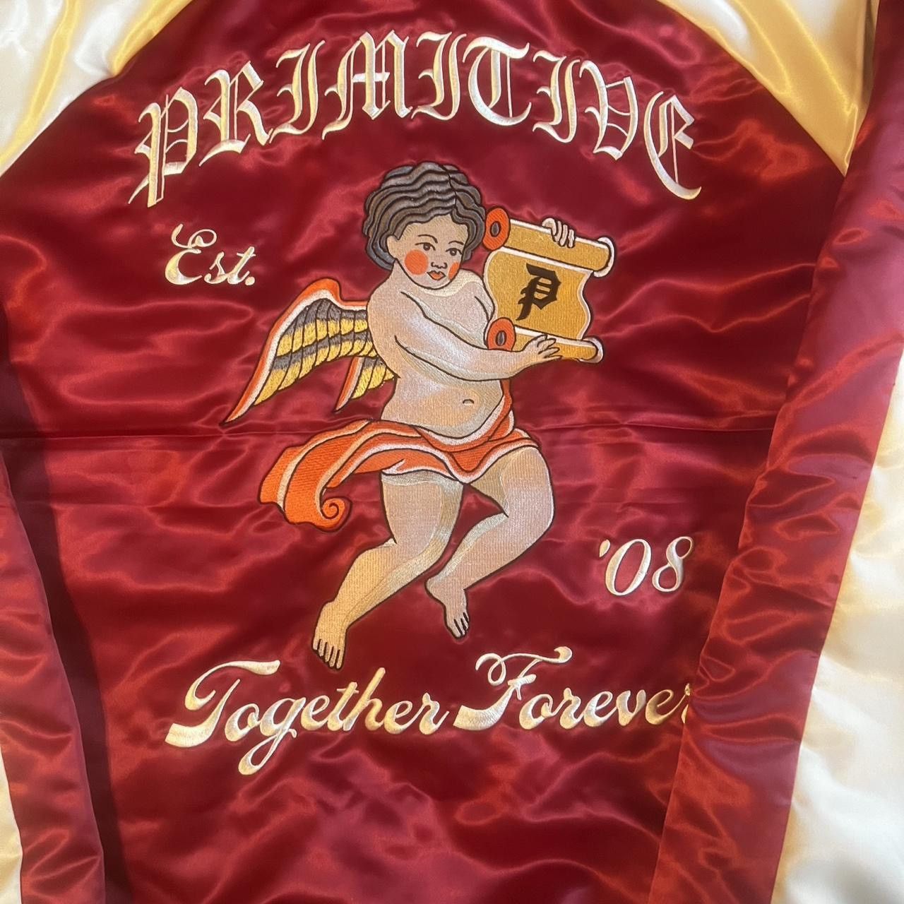 Primitive Burgundy and White Primitive Bomber Jacket Size US XL / EU 56 / 4 - 3 Thumbnail