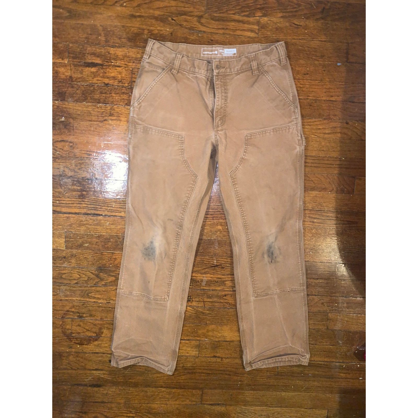Carhartt Carhartt 103334 Brown Double Front Duck Pants 33X32 Size US 33 - 1 Thumbnail