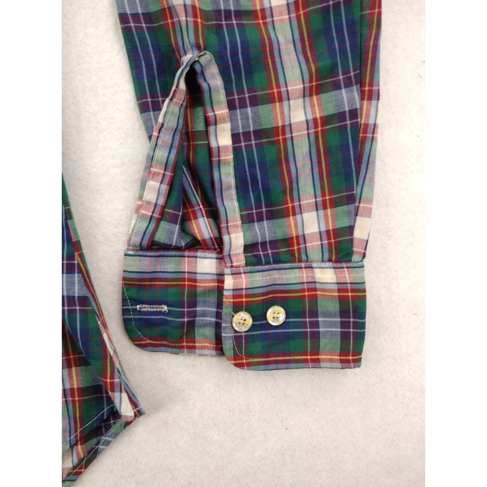 Levi's Levis Plaid Button Up Shirt Mens Medium Long Sleeve Green Multicolor 80s Size US M / EU 48-50 / 2 - 2 Thumbnail