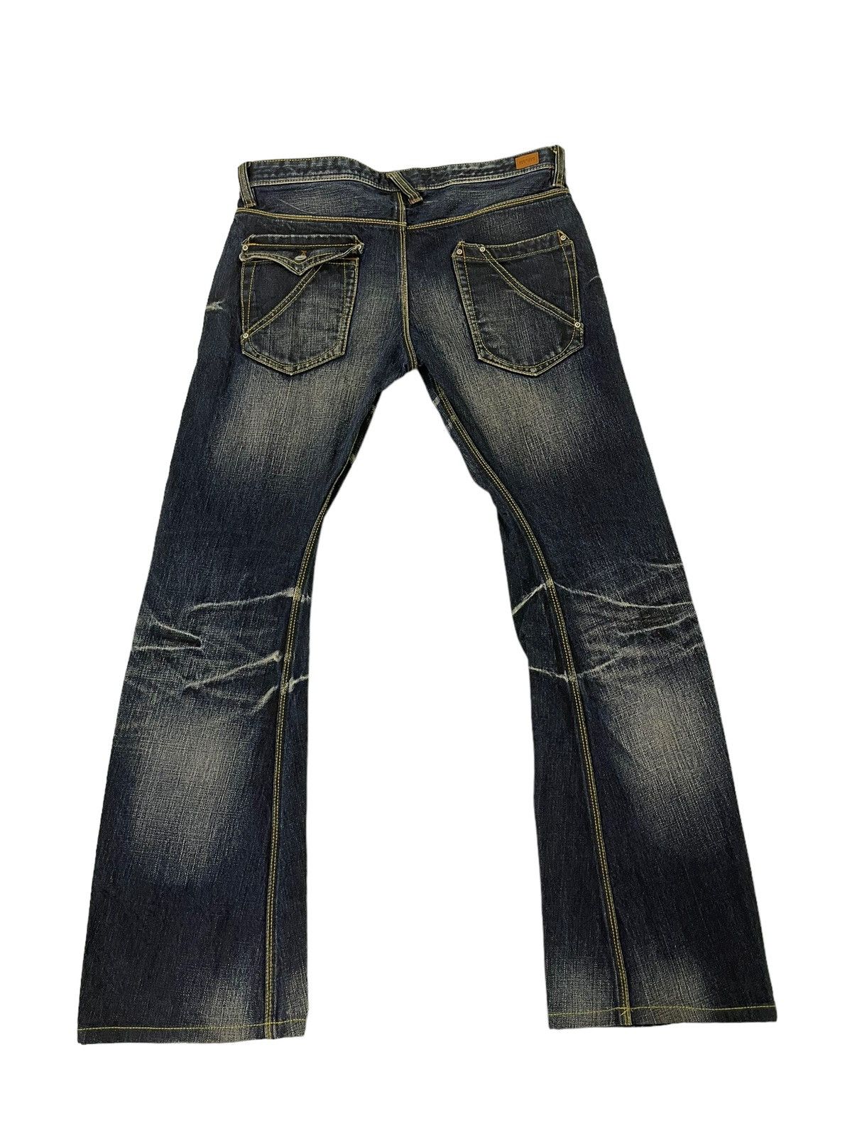 Japanese Brand Flare Jeans Nicole Club Distress Faded Boot Cut 7🟦3 Size US 34 / EU 50 - 11 Thumbnail