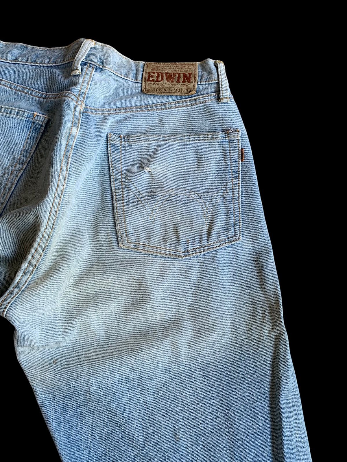 Edwin × If Six Was Nine × Jean VINTAGE EDWIN 505X SELVEDGE FADED DISTRESSED DENIM Size US 30 / EU 46 - 18 Thumbnail