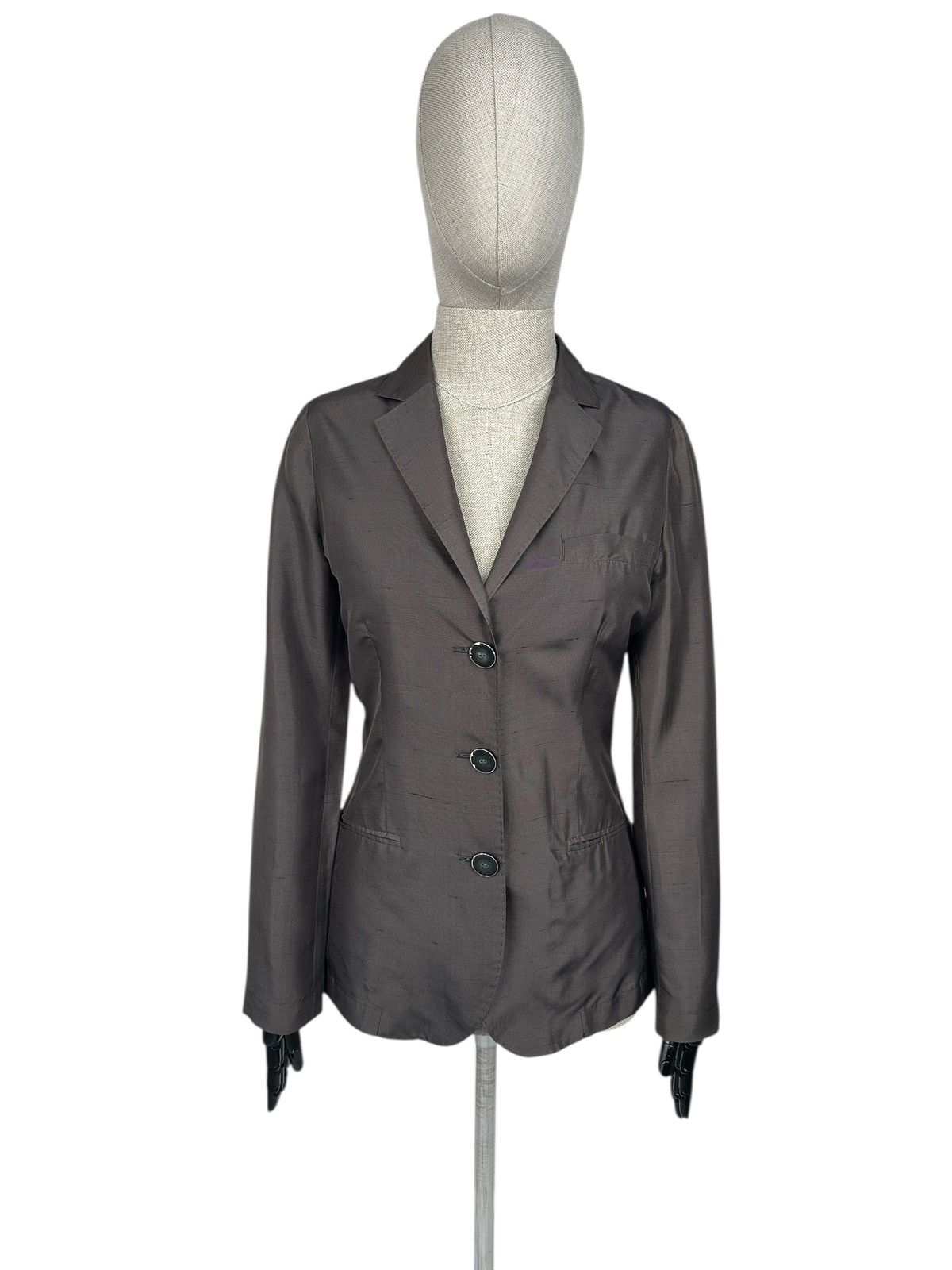 Etro ETRO Milano 100% Silk Dark Gray Blazer Jacket Women’s sz 42 Size M / US 6-8 / IT 42-44 - 1 Thumbnail