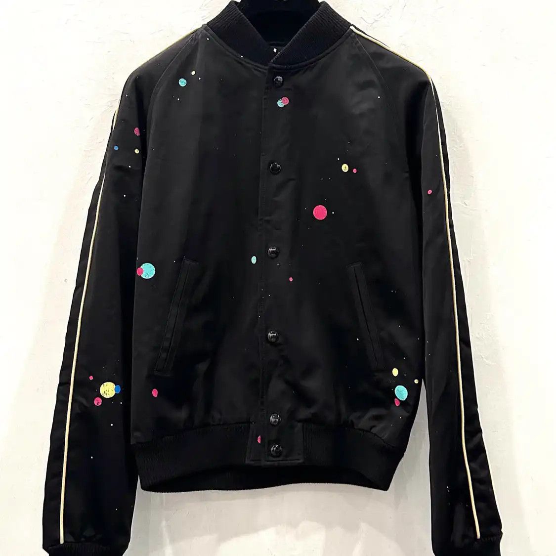 Saint Laurent Paris Ysl S Size Black Viscose Men's Jacket, Men's