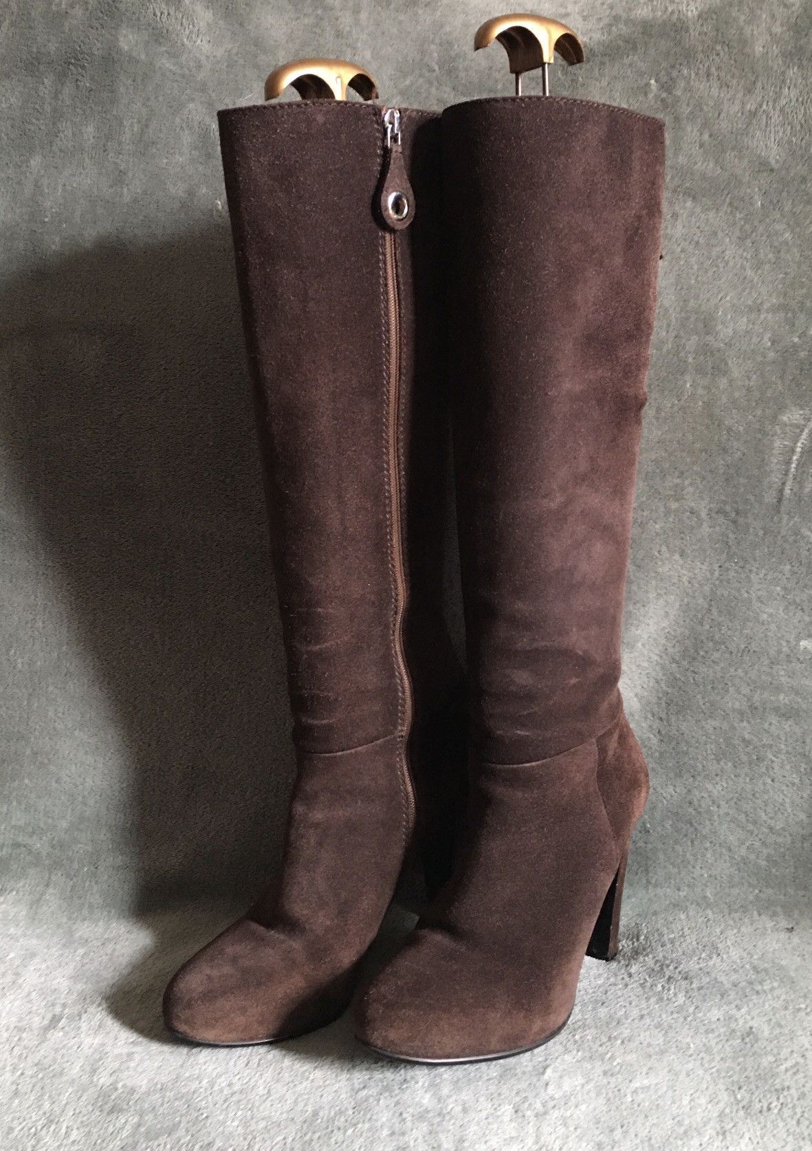 Car Shoe Original Car Shoe by Prada Brown Suede Boots Heels EU 36.5 Size US 6.5 / IT 36.5 - 1 Thumbnail