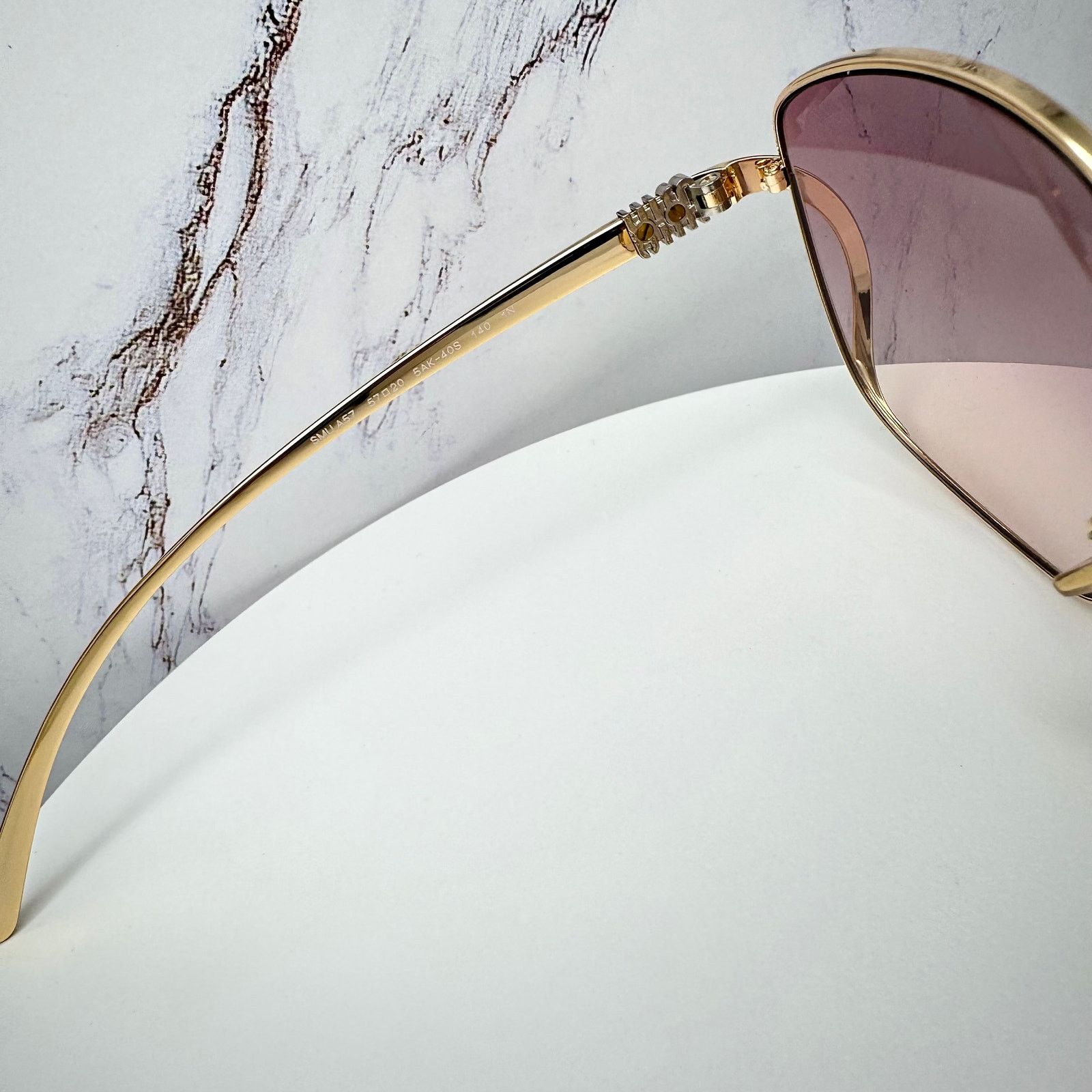 Miu Miu MIU MIU Sunglasses Gold Metal Square Oversized Gradient Lens Size ONE SIZE - 13 Thumbnail