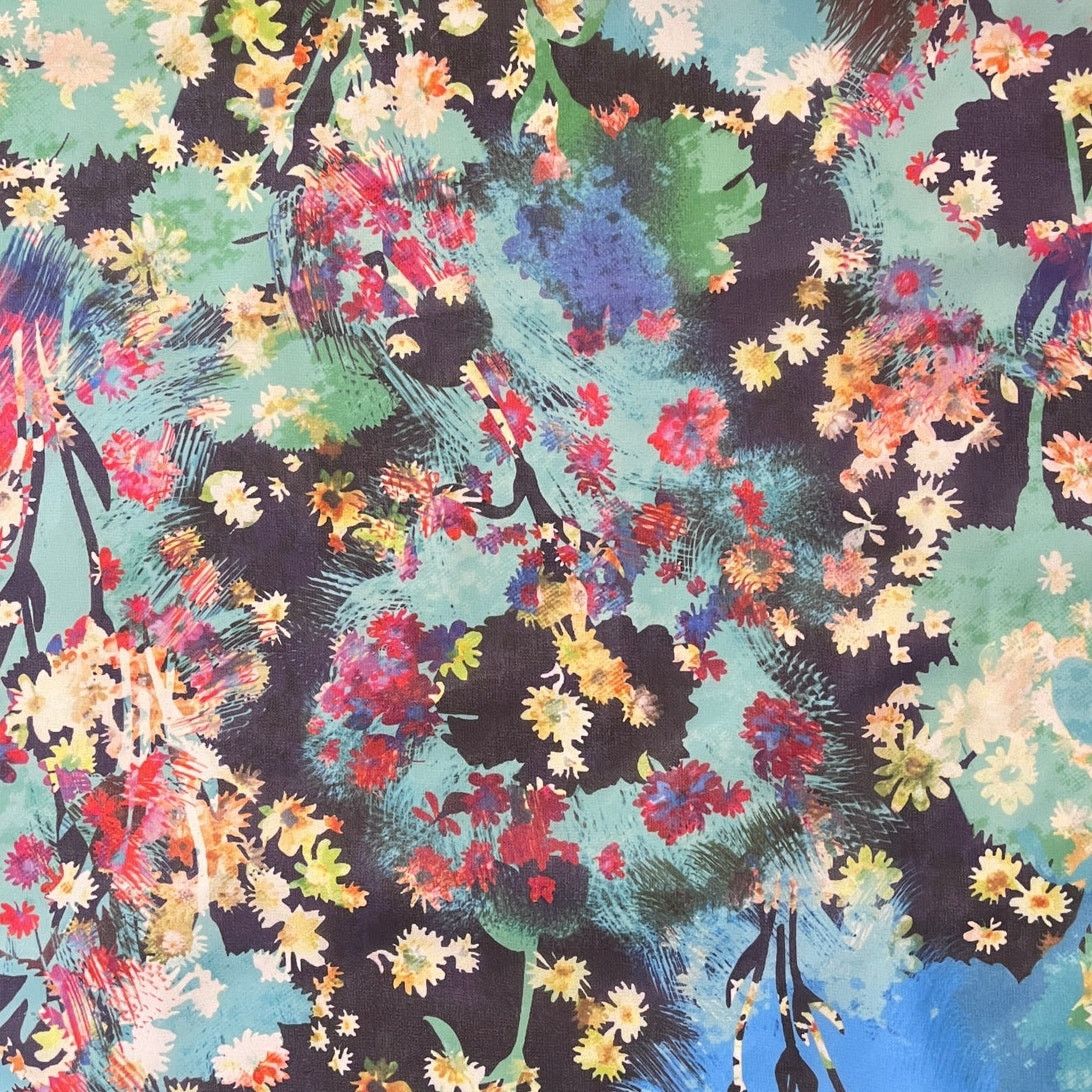 Other One of a Kind Silk Scarf Manufacture Sample - Flowers- Italy Size ONE SIZE - 2 Thumbnail