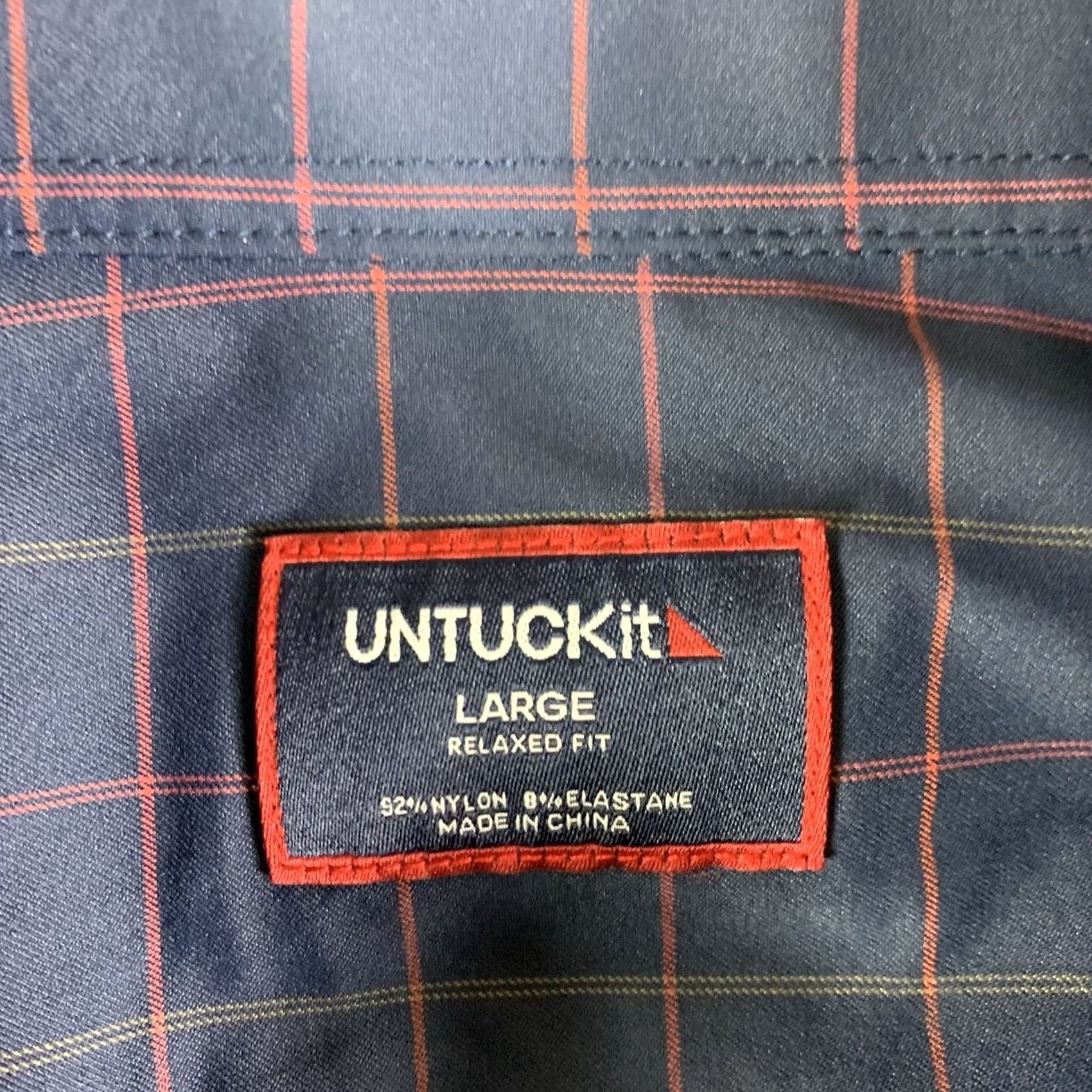 UNTUCKit UNTUCKit Shirt Mens Large Blue Windowpane Long Sleeve Altrugo Performance Size US L / EU 52-54 / 3 - 3 Thumbnail