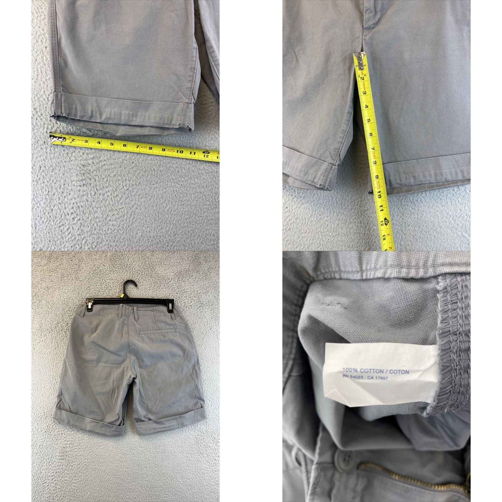 Gap Gap Womens Mid-Rise Girlfriend Fit Chino Shorts Gray Cotton Size 10 Size 32" / US 10 / IT 46 - 8 Thumbnail