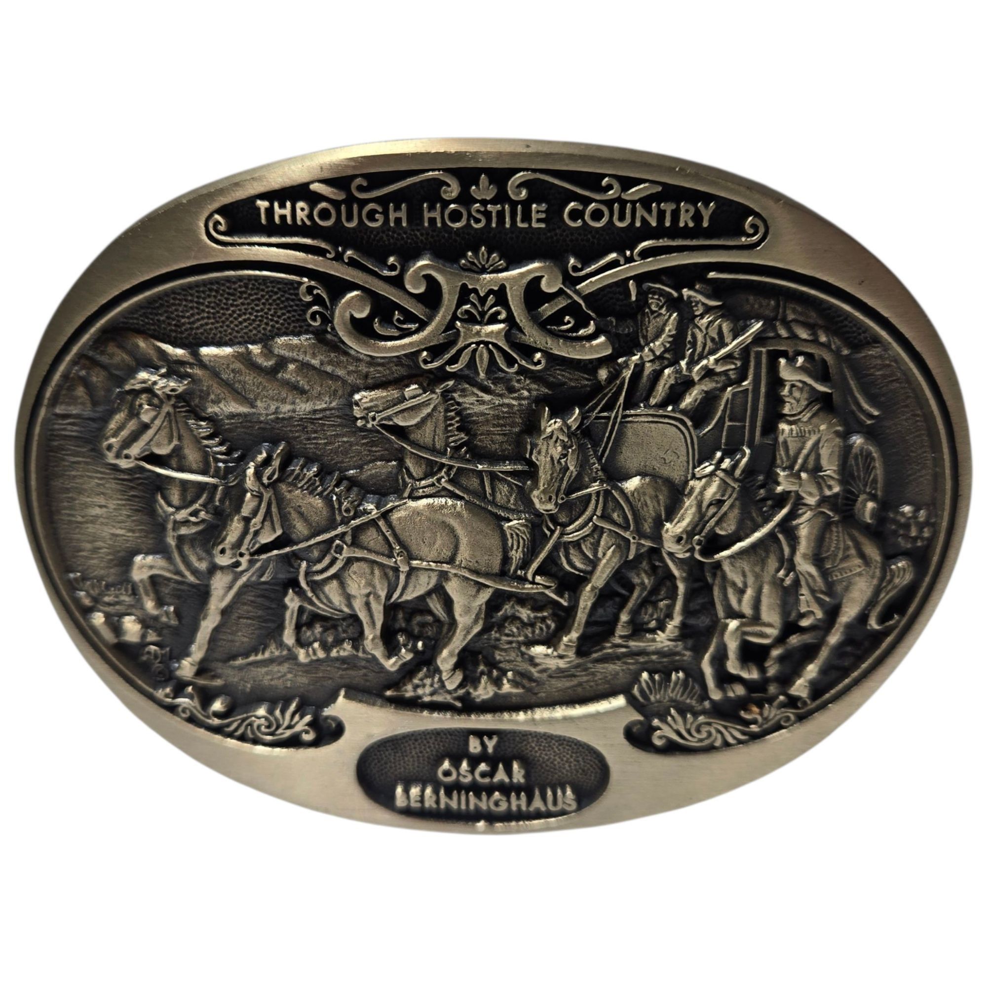 Other Oscar Berninghaus Through Hostile Country Belt Buckle Cowboy Size ONE SIZE - 11 Thumbnail
