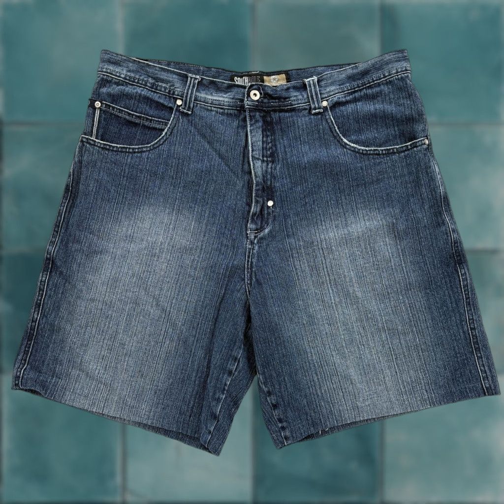 Southpole VINTAGE Southpole Shorts Mens 42 Blue Denim Relaxed Fit 5 Pocket Jorts Hip Hop Shirt Size US 42 / EU 58 - 1 Thumbnail