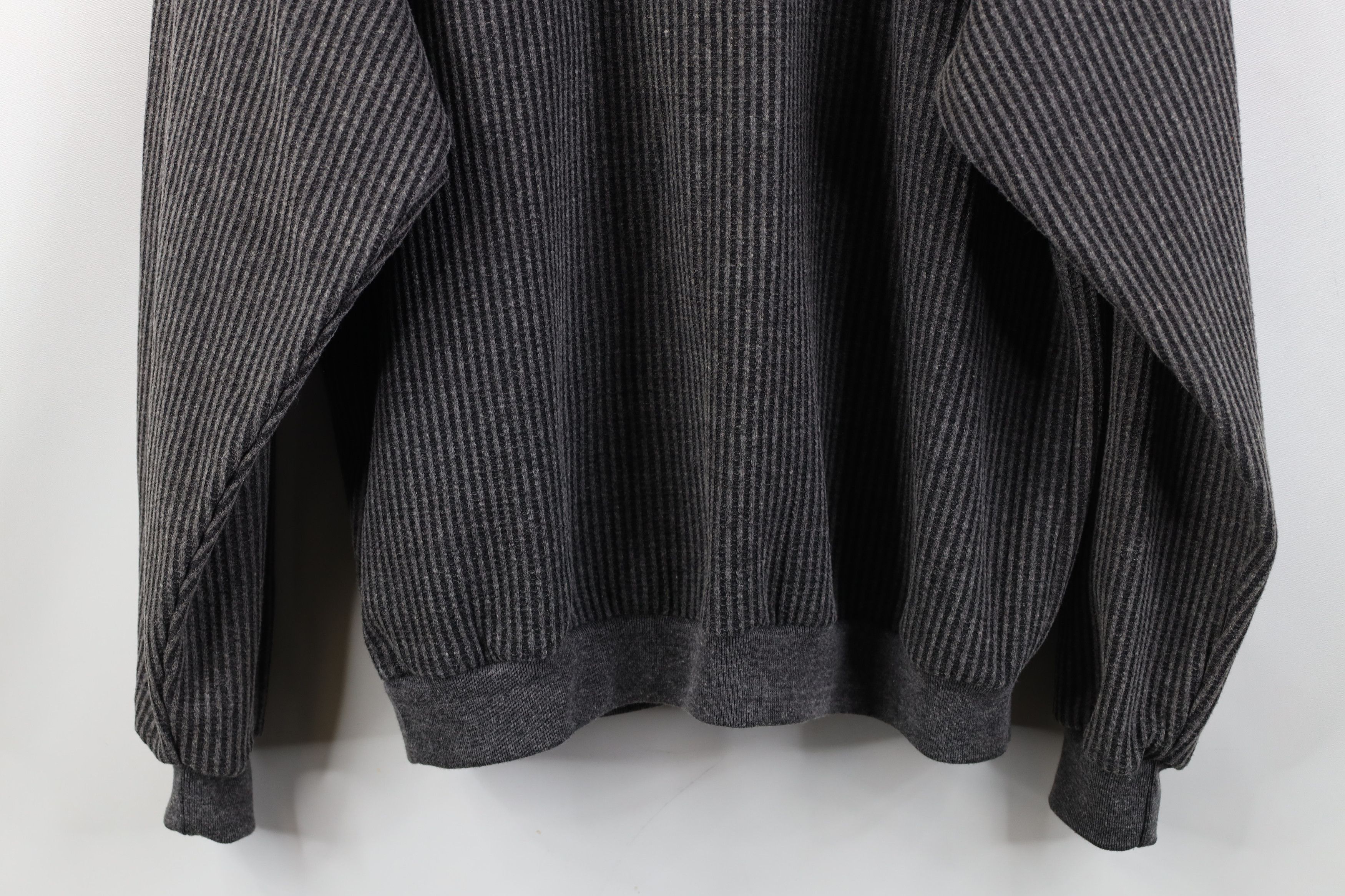 Vintage Vintage 90s Streetwear Chambray Ribbed Knit Long Sleeve Polo Size US L / EU 52-54 / 3 - 12 Thumbnail