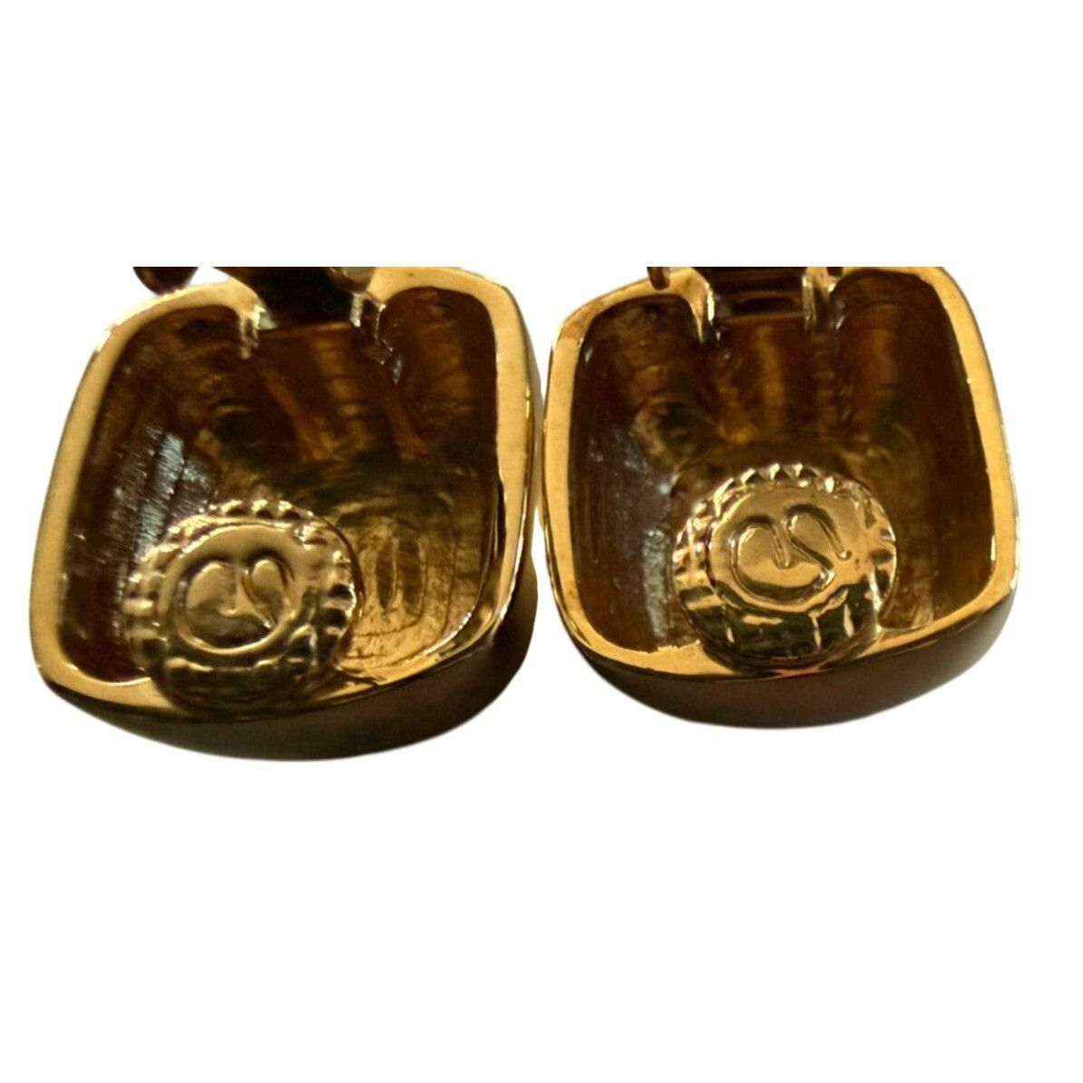 Other Vintage 1980s St John Goldtone Pillow Shape Clip-On Earrings Size ONE SIZE - 6 Thumbnail