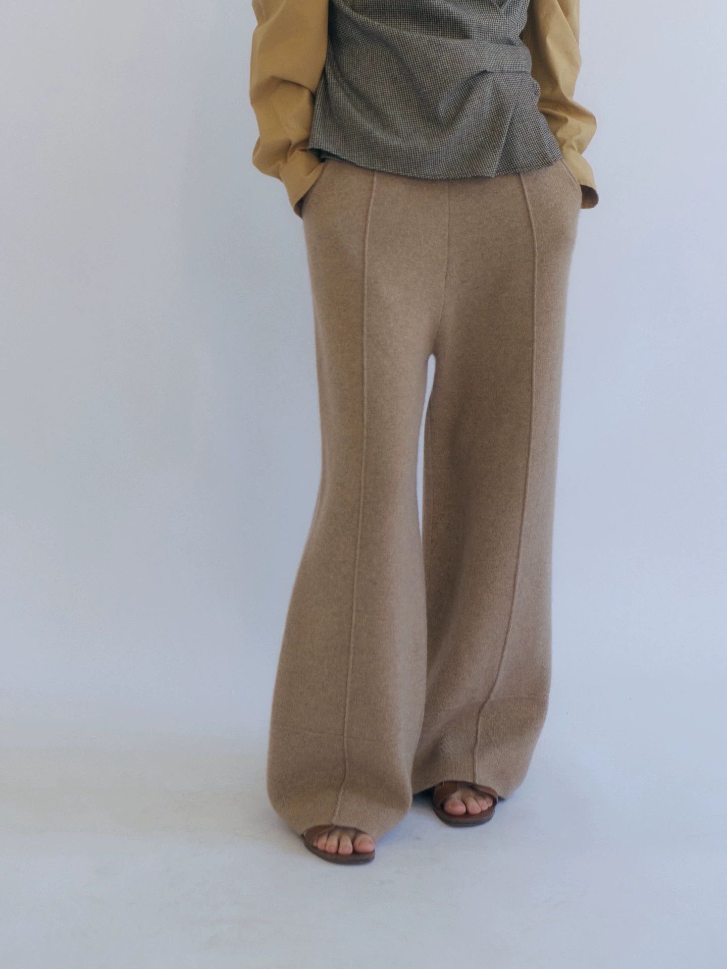 Loro Piana Loro Piana Baby Cashmere Knit Wide-Leg Trousers Size 40 Size 27" / US 4 / IT 40 - 3 Thumbnail