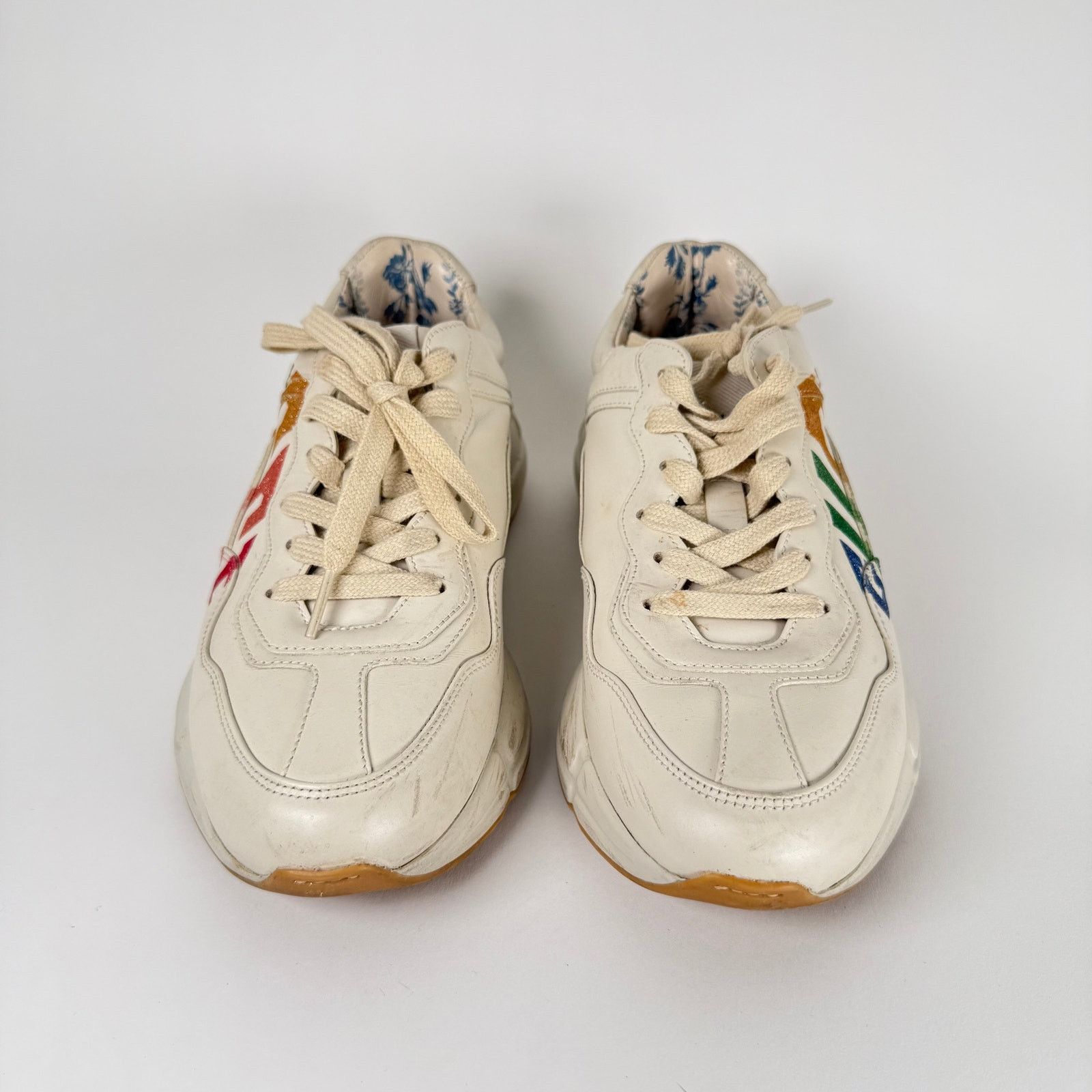 Gucci Gucci Rainbow Logo Cream Rython Sneaker Size GG 8.5 Size US 10 / IT 40 - 2 Thumbnail