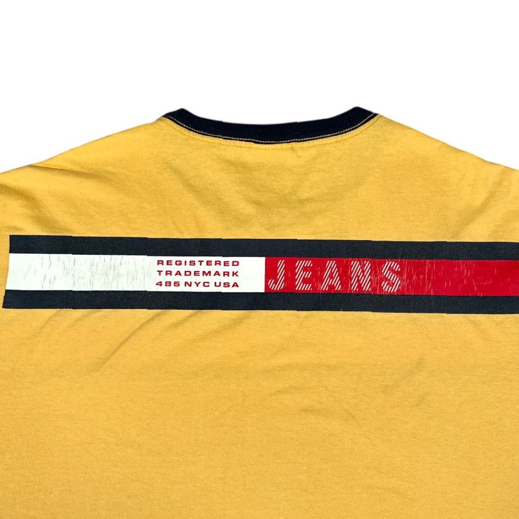 Tommy Hilfiger VINTAGE Tommy Hilfiger Shirt Adult LARGE Yellow Tommy Jeans Flag Logo Y2K Ringer Size US L / EU 52-54 / 3 - 4 Thumbnail