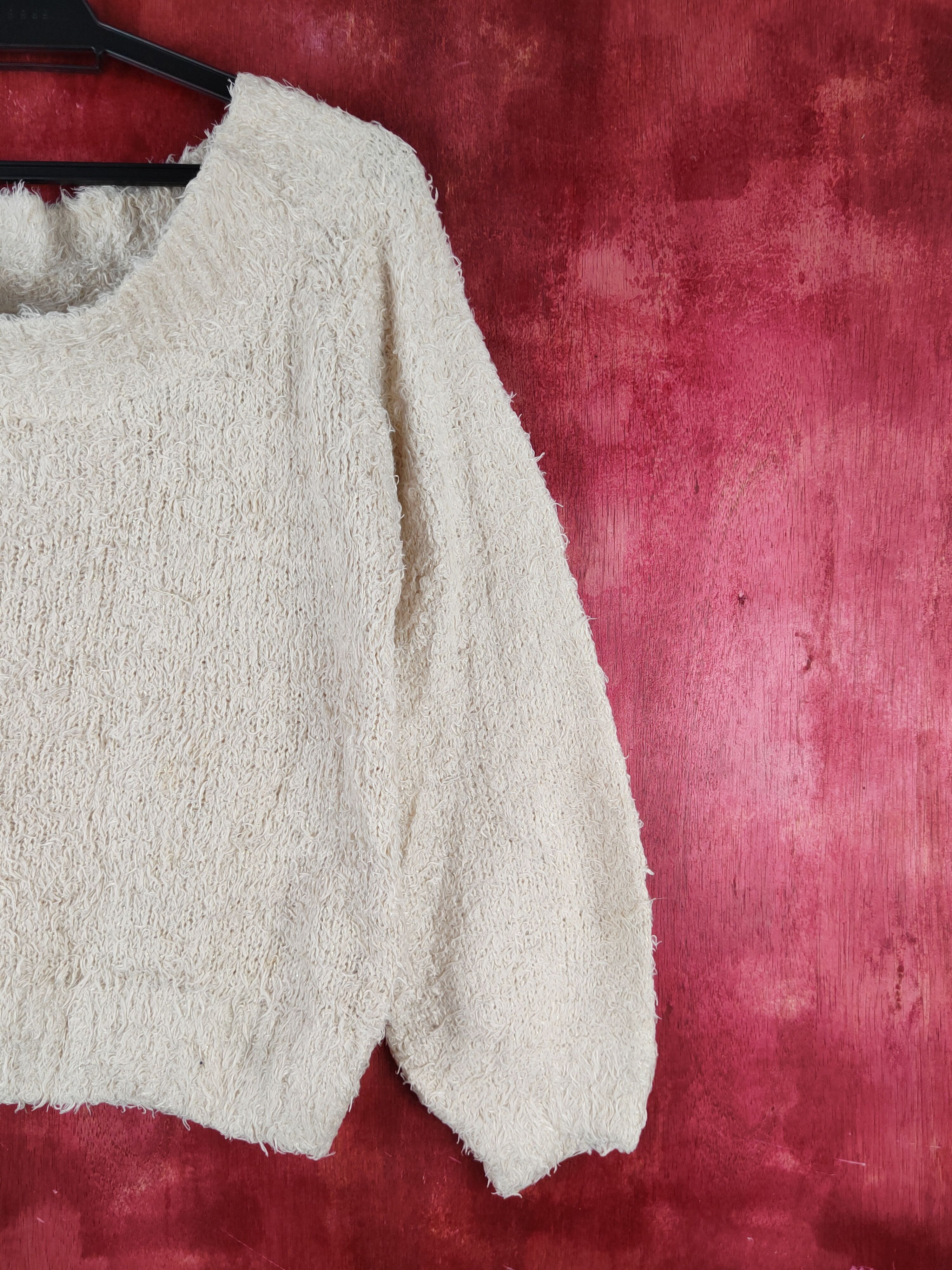 Japanese Brand Dosch Beige Shag Shaggy Fur Mohair Knitwear #S2180 Size S / US 4 / IT 40 - 5 Thumbnail