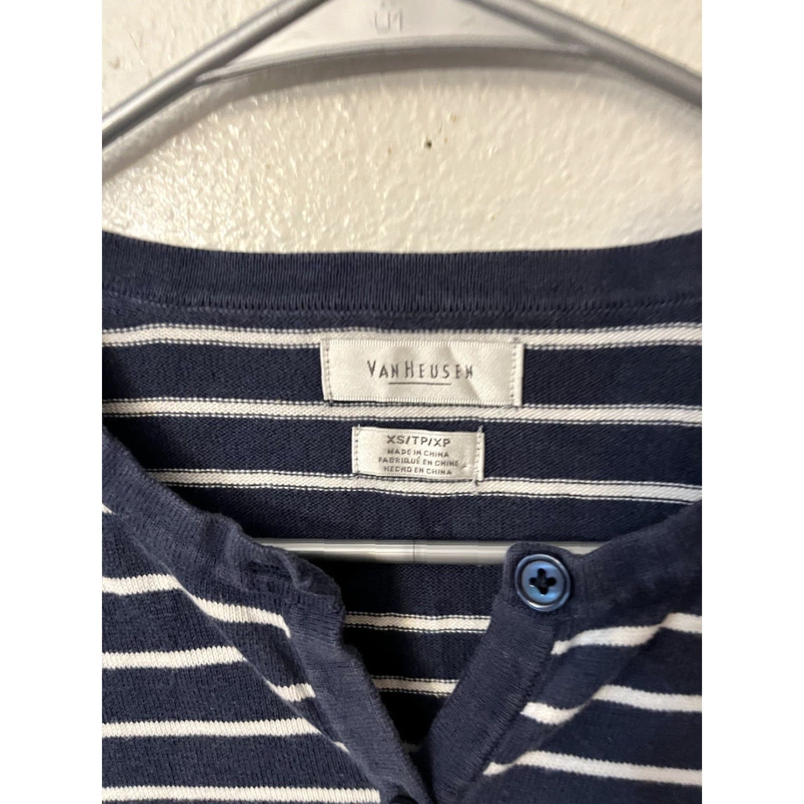 Van Heusen VAN HEUSEN Women Cardigan XS Navy Striped 3/4 Sleeve Cardigan Size XS / US 0-2 / IT 36-38 - 2 Thumbnail
