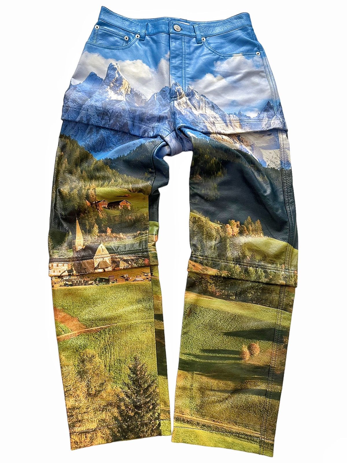 Balenciaga GRAIL 2018 Convertible Painted Calfskin Mountain Pants Size 27" / US 4 / IT 40 - 1 Thumbnail