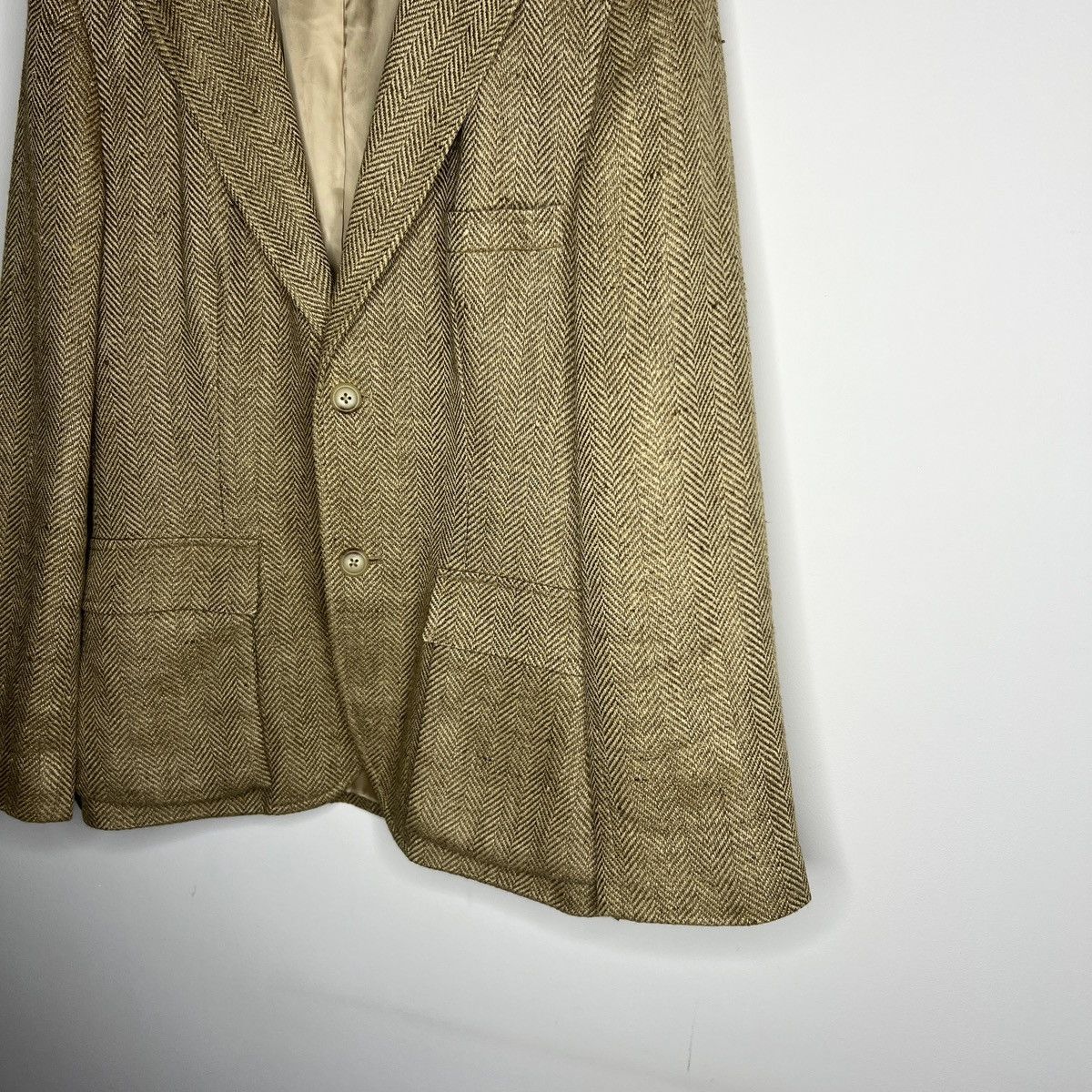 Polo Ralph Lauren × Ralph Lauren × Vintage Polo Ralph Lauren Houndstooth Tartan Tweed Silk Linen Blazer Size M / US 6-8 / IT 42-44 - 2 Thumbnail
