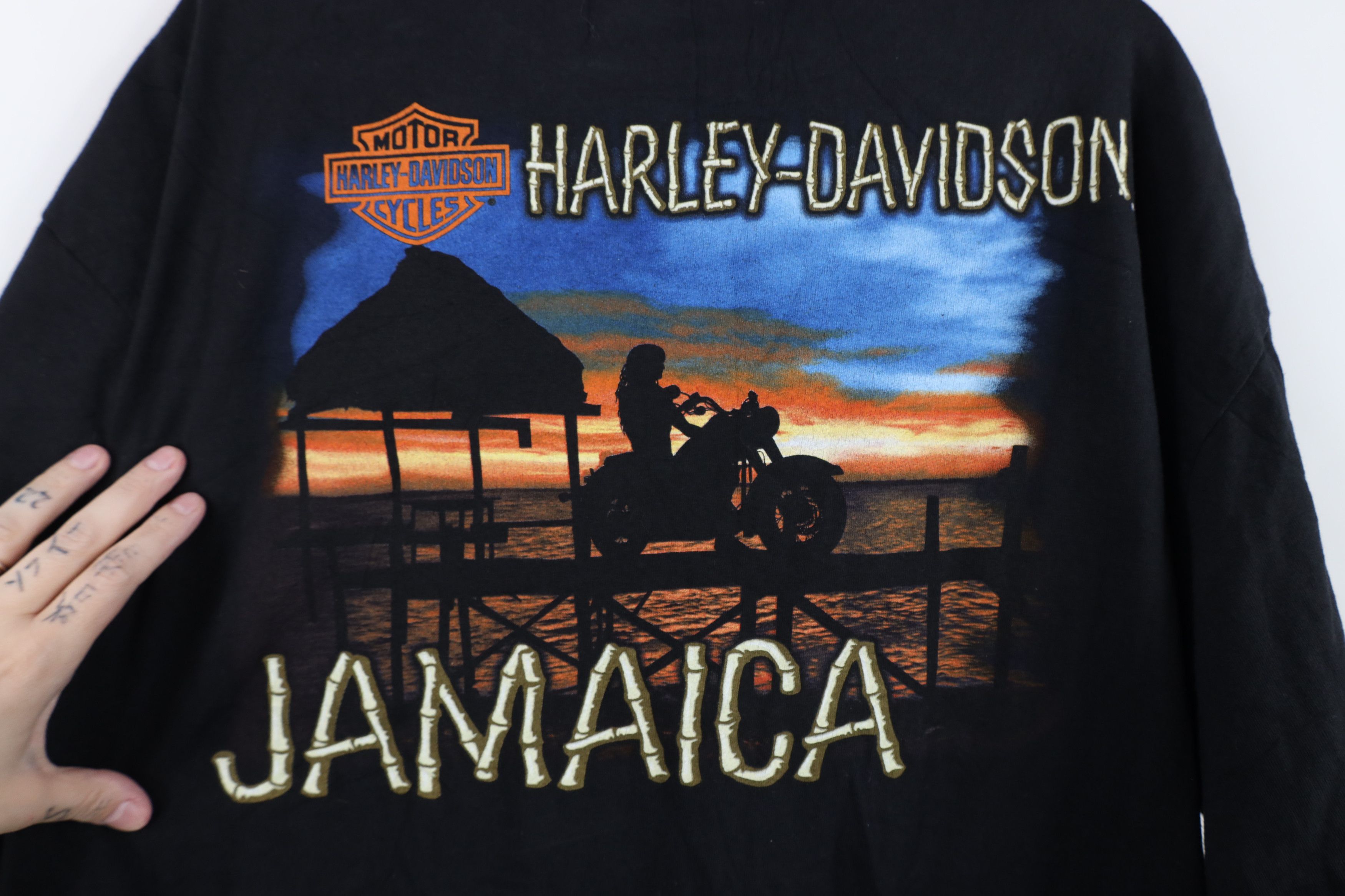 Harley Davidson × Vintage Vintage Y2K Harley Davidson Jamaica Big Logo T-Shirt Size US XL / EU 56 / 4 - 9 Thumbnail