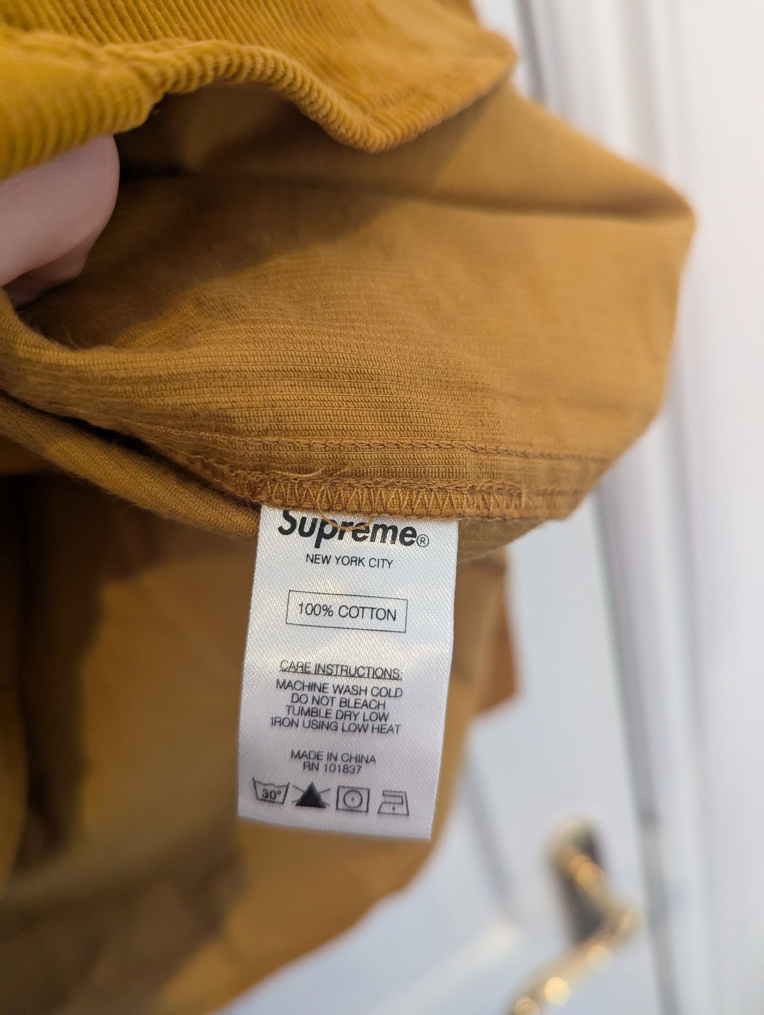 Supreme Supreme Corduroy Shirt Gold f/w 2016 Size US M / EU 48-50 / 2 - 4 Thumbnail