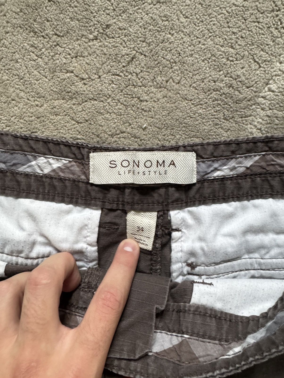 Sonoma Sonoma Vintage Brown Cargo Shorts Size US 34 / EU 50 - 3 Thumbnail