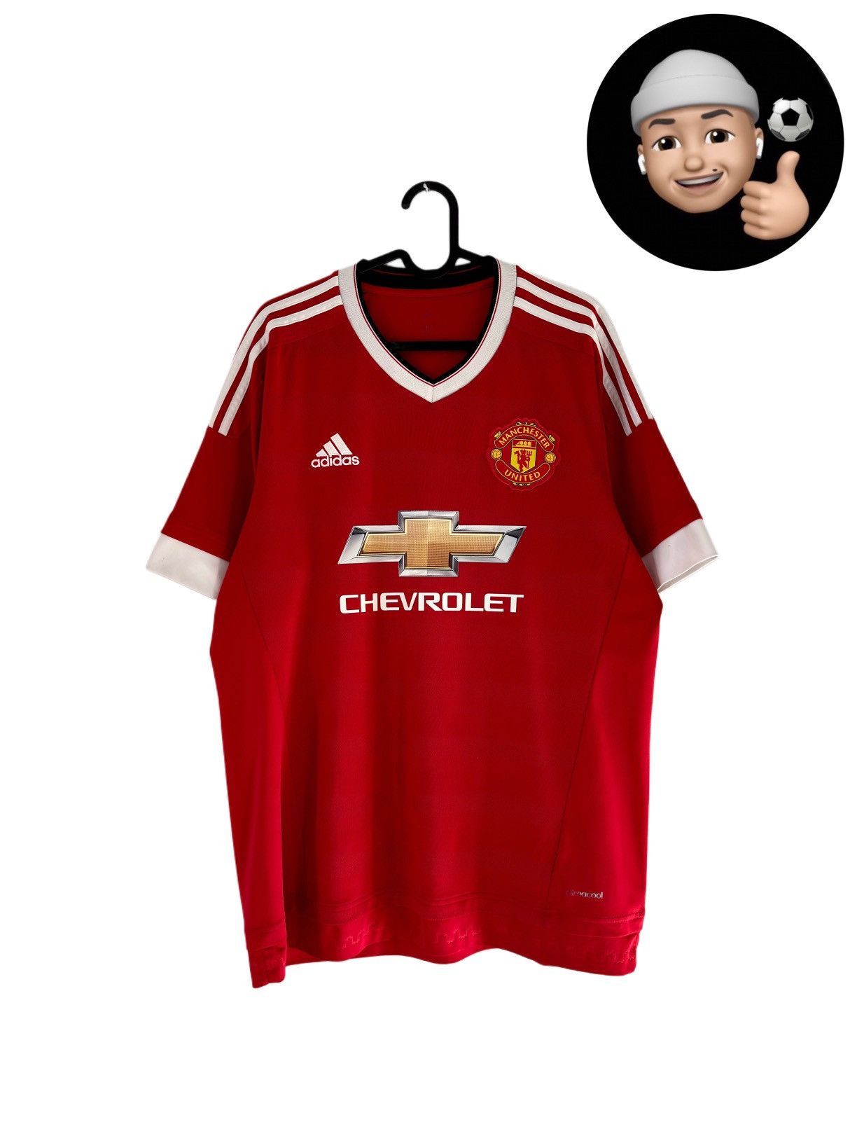 Adidas 2015 2016 Manchester United Adidas Home Kit Soccer Jersey MU Size US L / EU 52-54 / 3 - 1 Thumbnail
