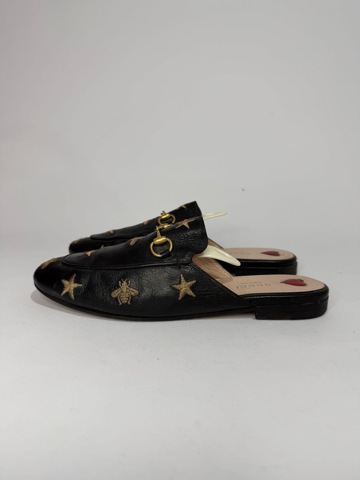 Gucci Gucci Leather Bee Embroidered Princetown Mules Size 38.5 Size US 8.5 / IT 38.5 - 3 Thumbnail