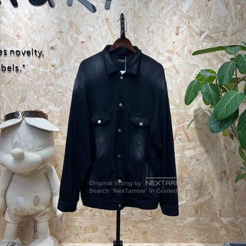 Balenciaga Balenciaga Black Washed Gradient Denim Jacket Size US XS / EU 42 / 0 - 1 Thumbnail
