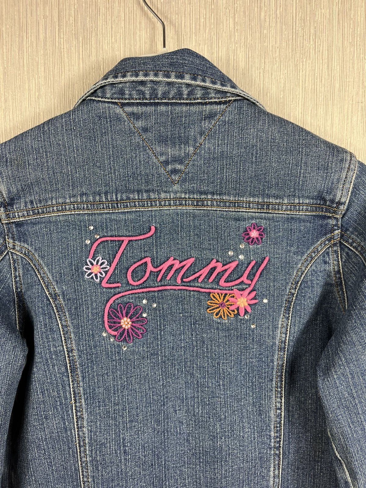 Tommy Hilfiger × Vintage Vintage Tommy Hilfiger y2k denim blazer juicy jacket floral Size L / US 10 / IT 46 - 9 Thumbnail
