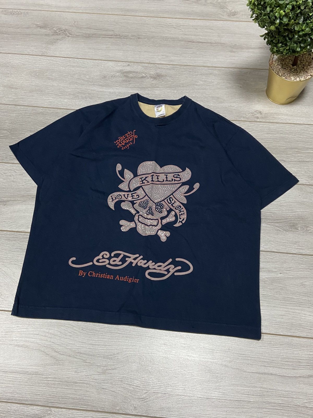 Ed Hardy Ed Hardy Love kills slowly rhinestones vintage skull t-shirt Size US M / EU 48-50 / 2 - 5 Thumbnail