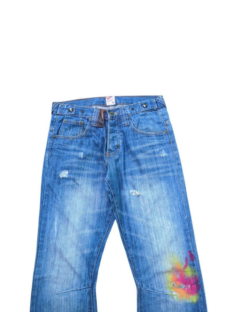 20471120 × Beauty Beast × Hysteric Glamour 👑Flare👑Japanese Flare jeans custom paints Size US 31 - 2 Thumbnail