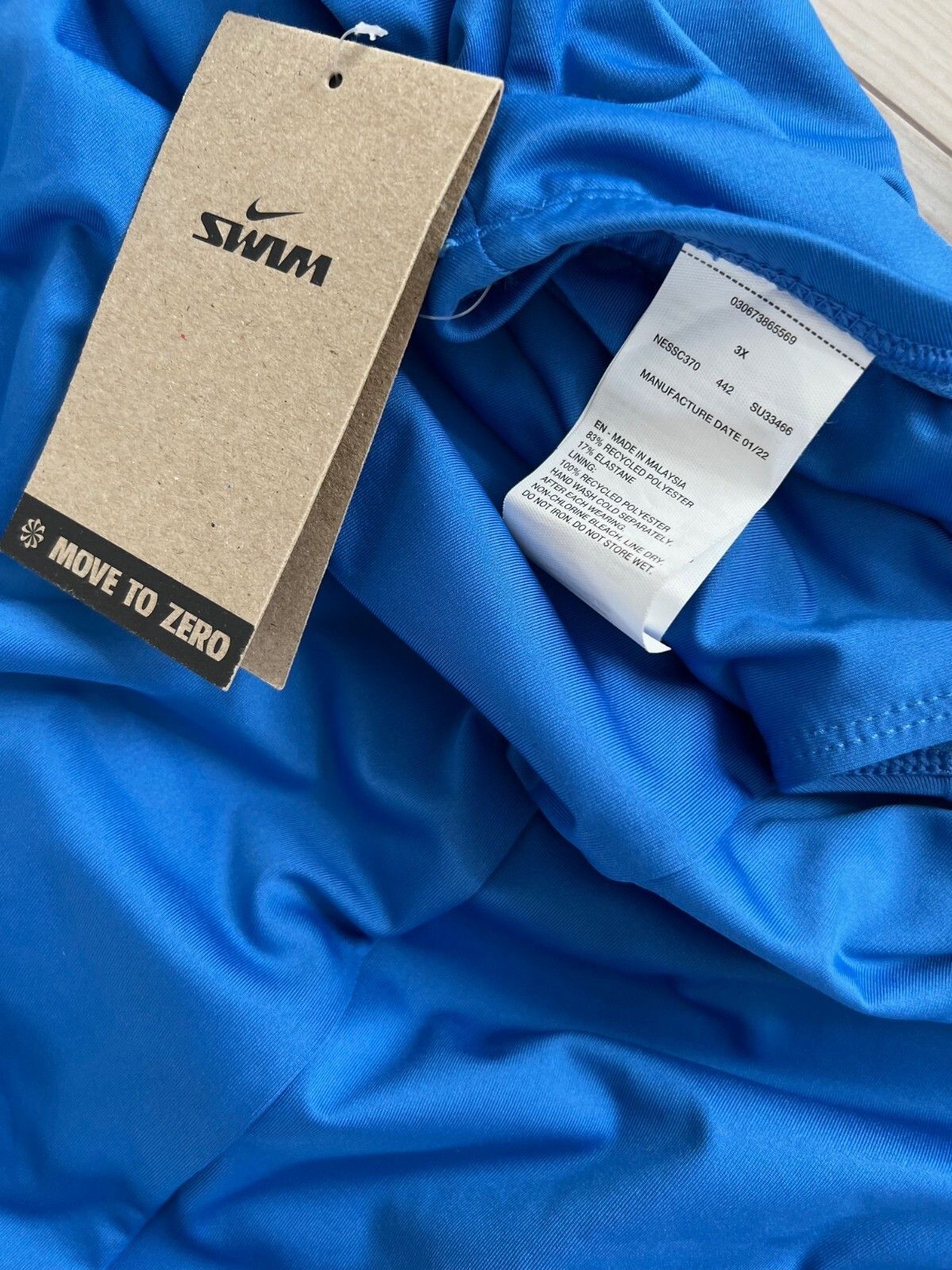 Nike Nike NESSC370 Logo U-Back Swimsuit Pacific Blue ( 3X ) Size 24" / US 00 / IT 34 - 4 Thumbnail