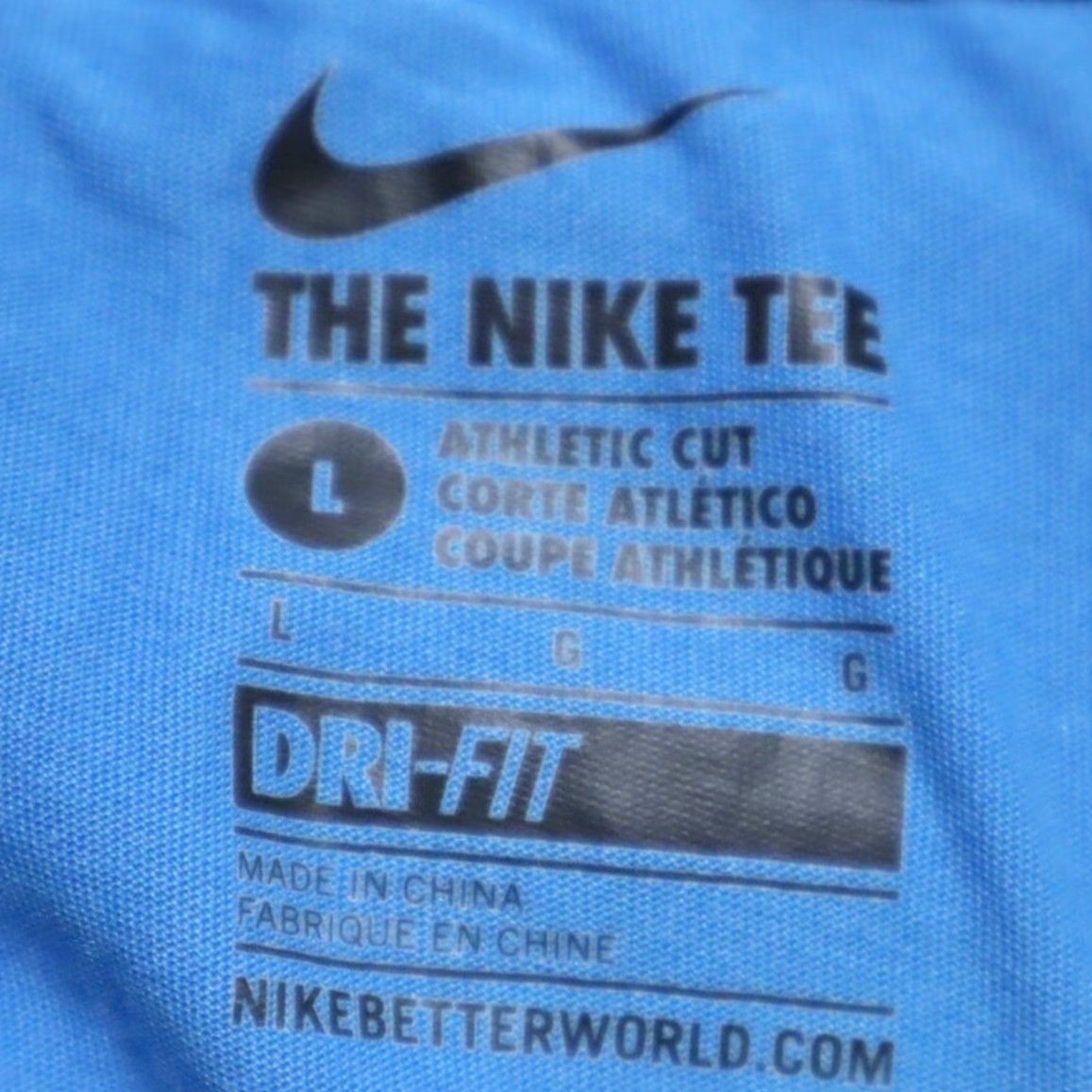Nike Nike Shirt Women L Blue Just Do It. Graphic Solid V-Neck T-Shirt Size L / US 10 / IT 46 - 5 Thumbnail
