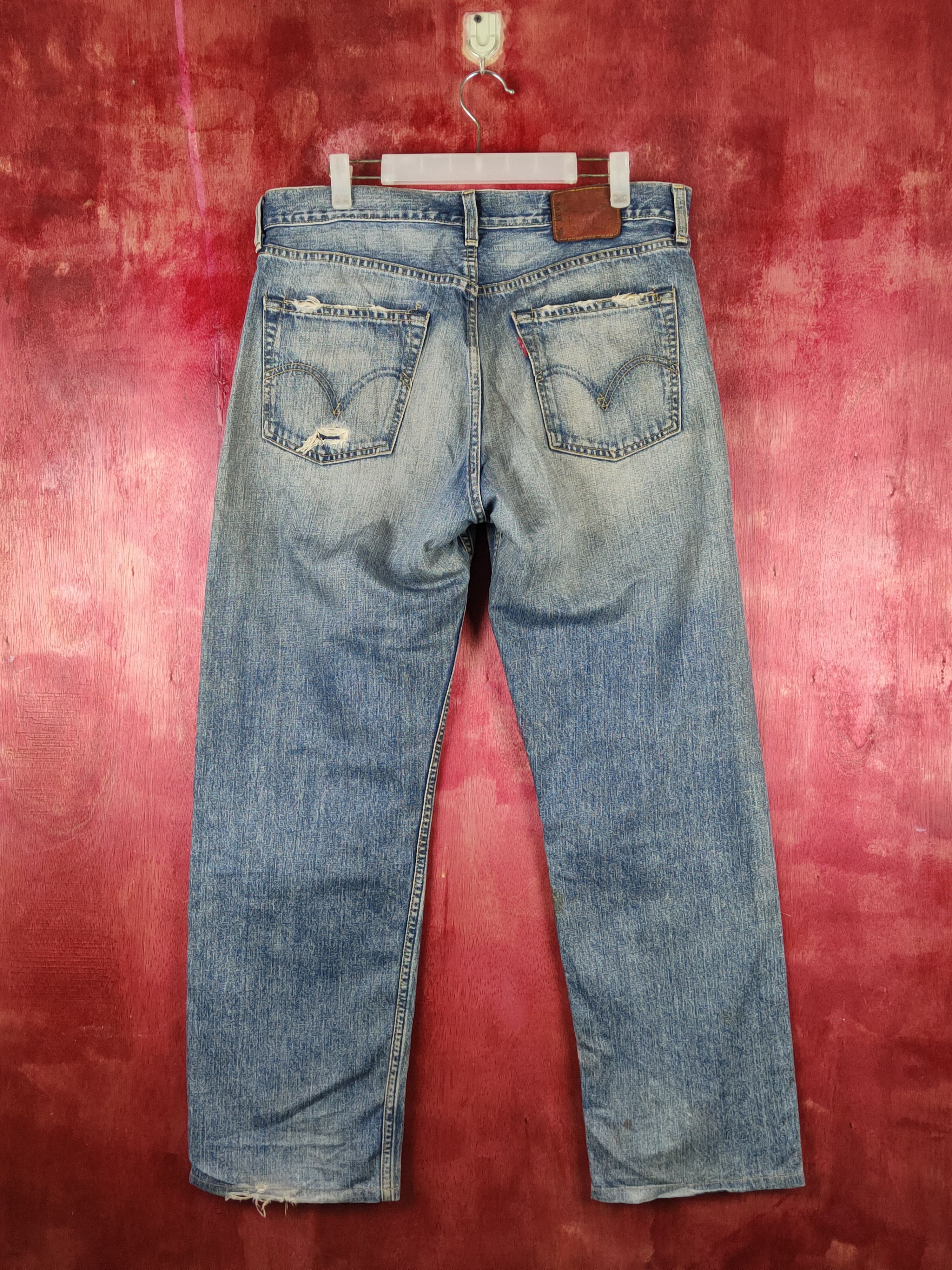 Levi's DL Levi's Blue Faded Distressed Ripped Jeans #S2308 Size US 34 / EU 50 - 7 Thumbnail