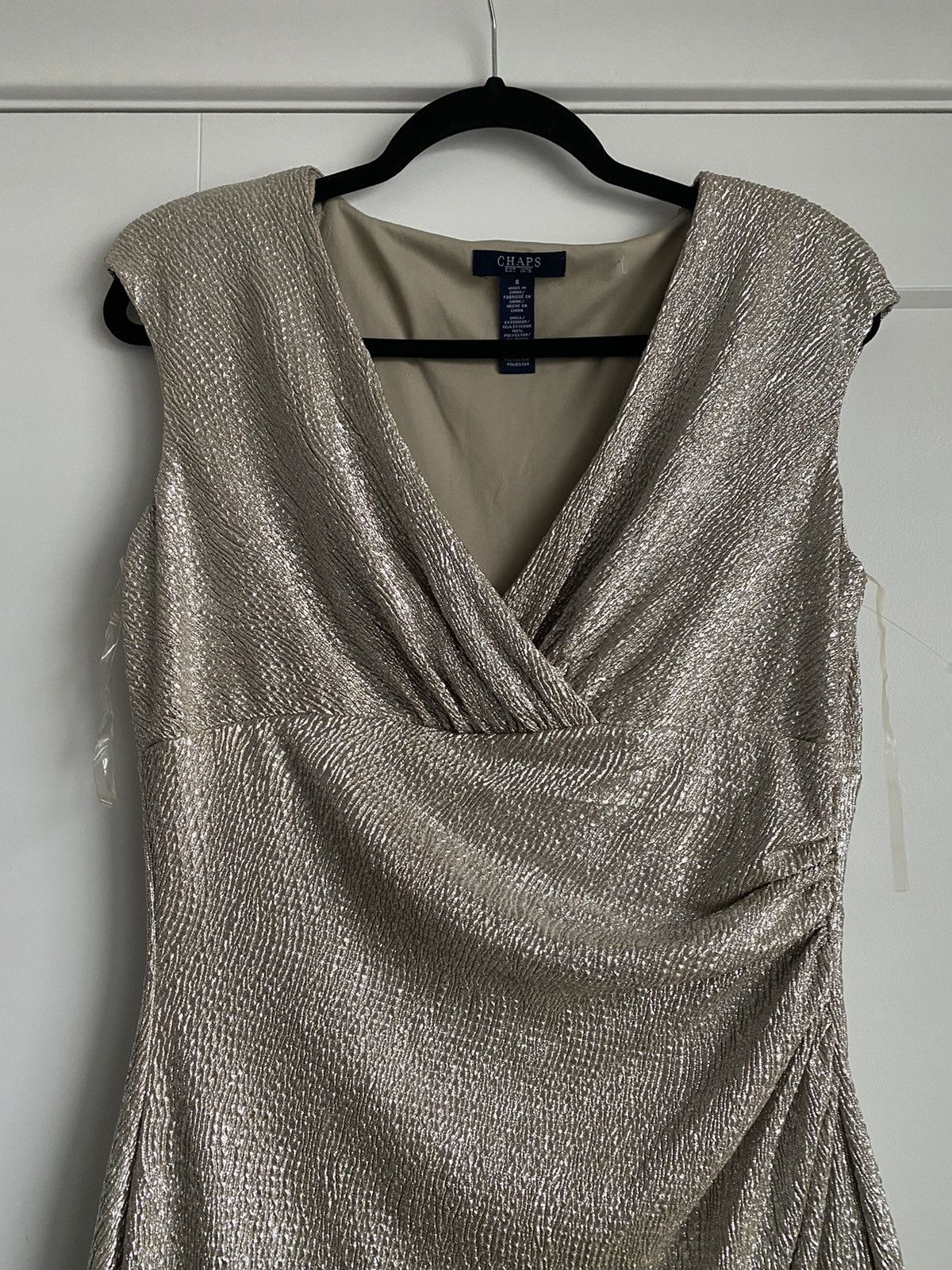 Chaps NWT womens sparkly gold bodycon size8 dressşes Size M / US 6-8 / IT 42-44 - 3 Thumbnail
