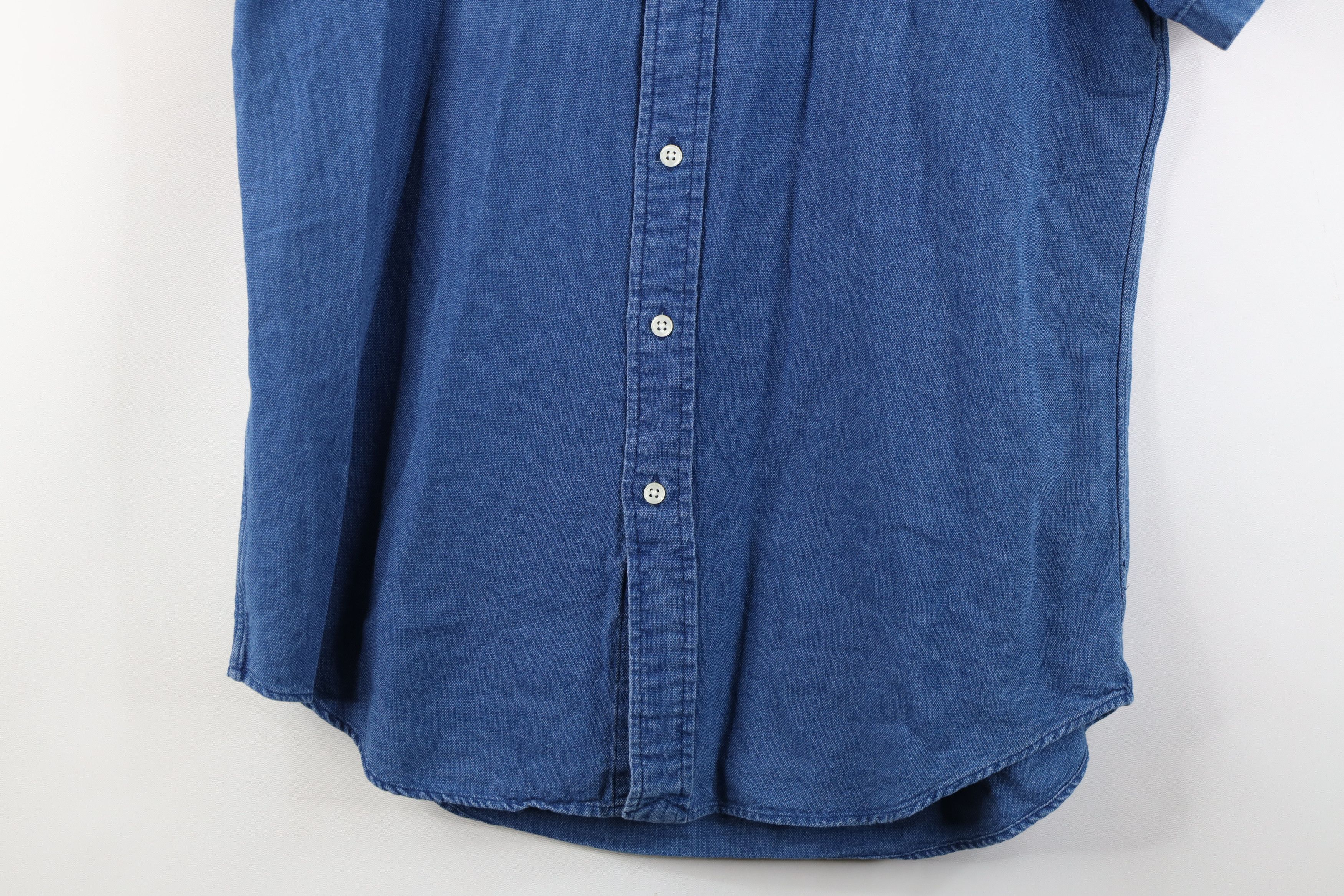 Ralph Lauren Vintage Ralph Lauren Short Sleeve Button Down Shirt Blue Size US M / EU 48-50 / 2 - 3 Thumbnail