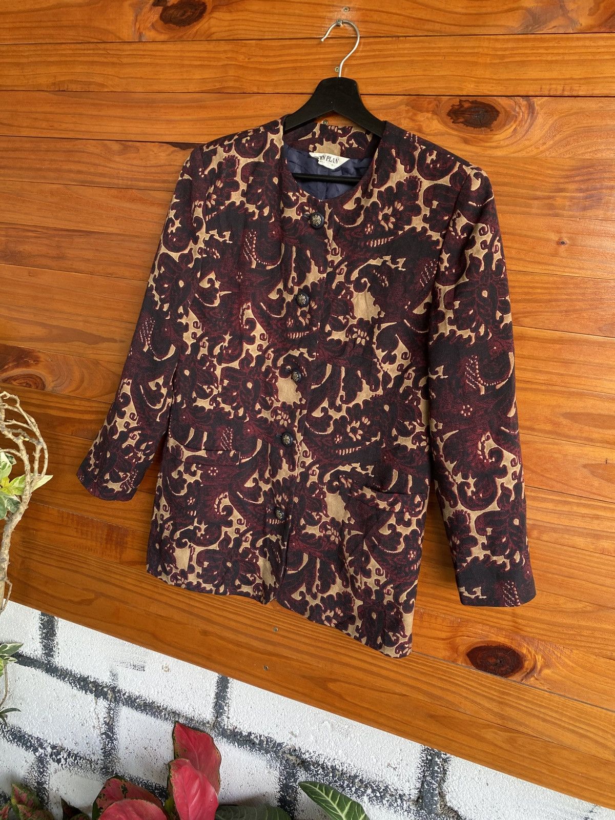 Japanese Brand BON PLAN Tokyo Vintage Baroque Pattern Jacket Size 9 Size M / US 6-8 / IT 42-44 - 4 Thumbnail