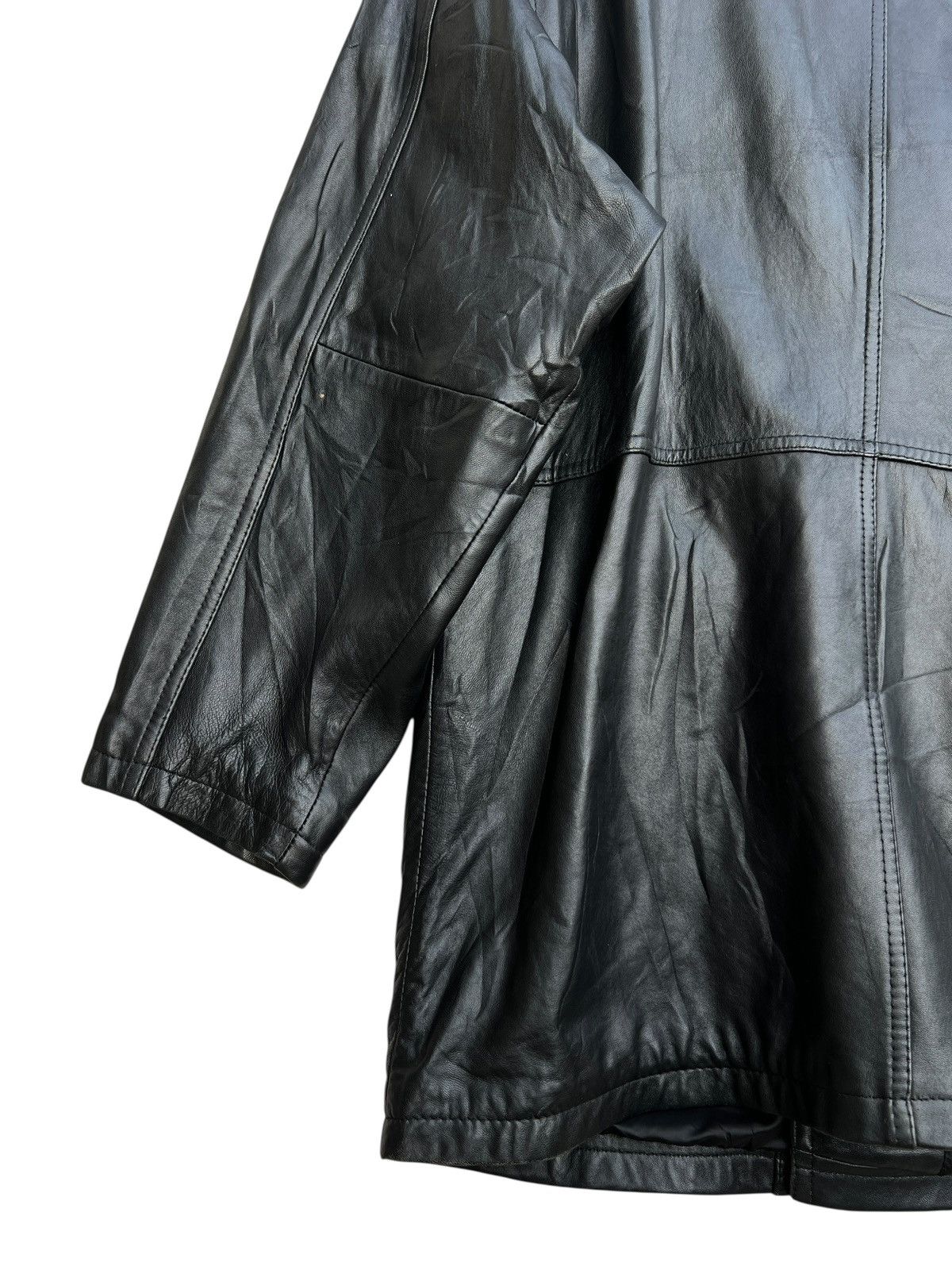 Vintage Vintage 90s Harajuku Mother Coat Black Leather Jacket Size US L / EU 52-54 / 3 - 12 Thumbnail