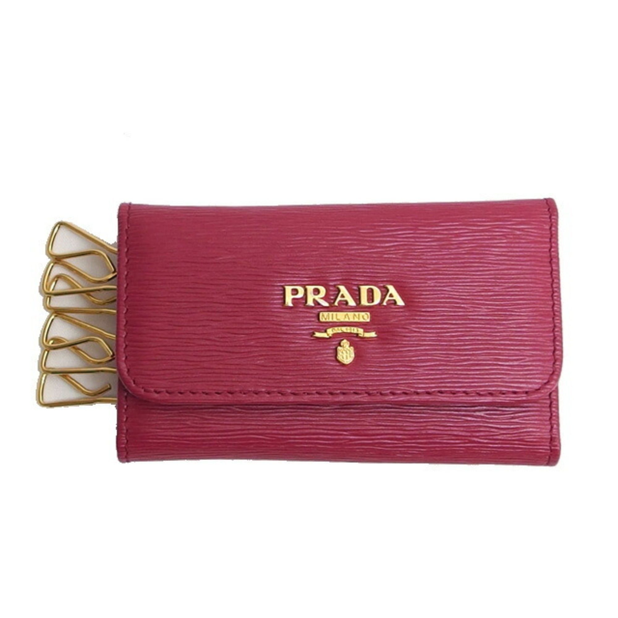 Prada Prada Vitello Move Metal Tri-fold 6-Key Case, Pink Size ONE SIZE - 1 Thumbnail