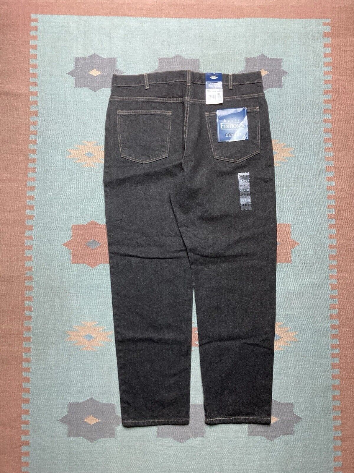 Basic Editions × Vintage y2k baggy jeans black goth grunge skater deadstock NWT 38x32 Size US 38 / EU 54 - 1 Thumbnail